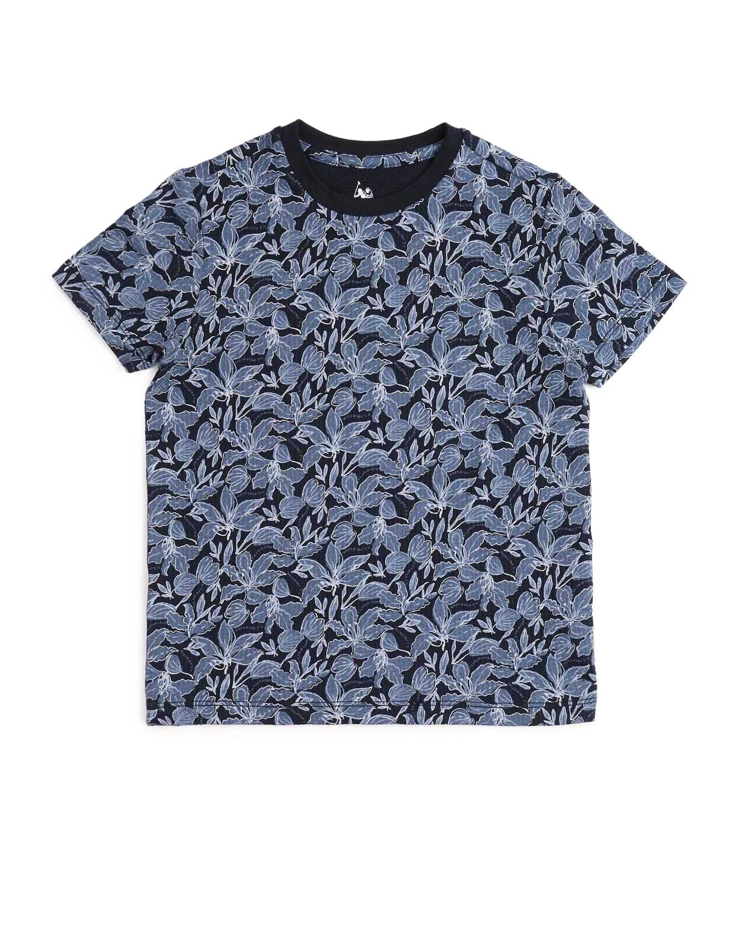 Boys All Over Printed Regular Fit T-Shirt Navy - U.S. POLO ASSN. | Large