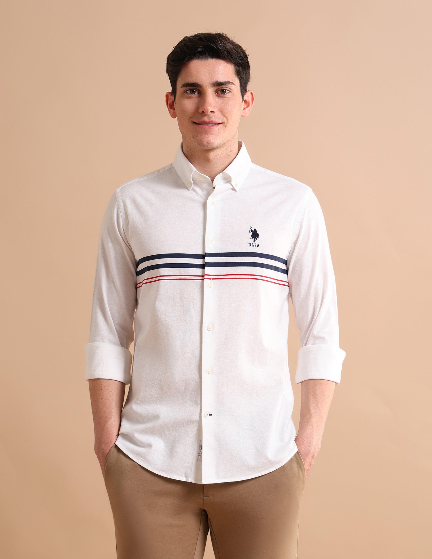 Engineered Oxford Shirt White - U.S. POLO ASSN. | Large