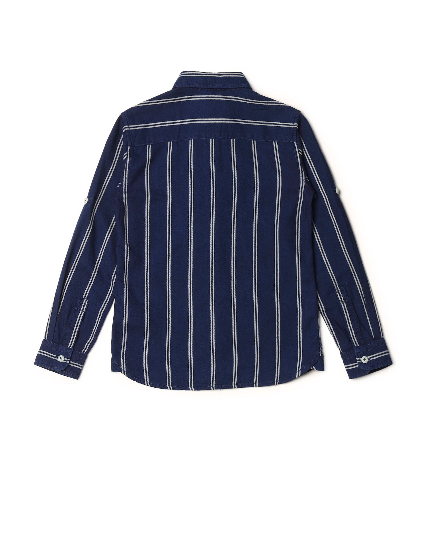 Boys Vertical Striped Regular Fit Shirt Indigo - U.S. POLO ASSN. | Large