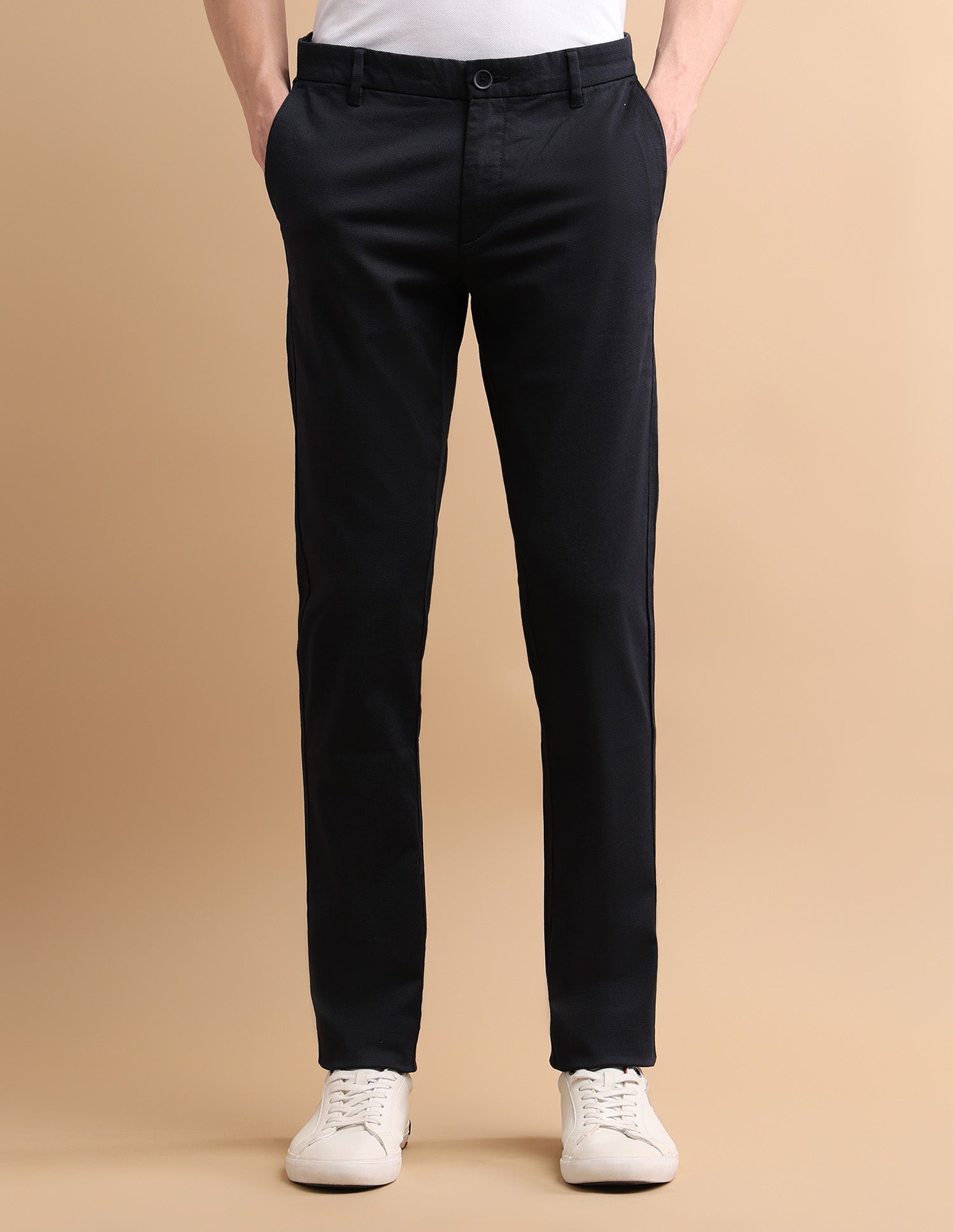 Denver Slim Fit Cotton Stretch Printed Signature Chinos Dark Blue - U.S. POLO ASSN. | Large