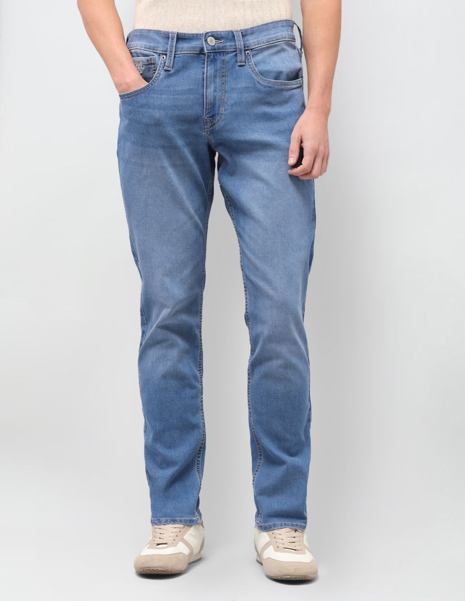 Solid Slim Fit Jeans Blue - U.S. Polo Assn. India | Large