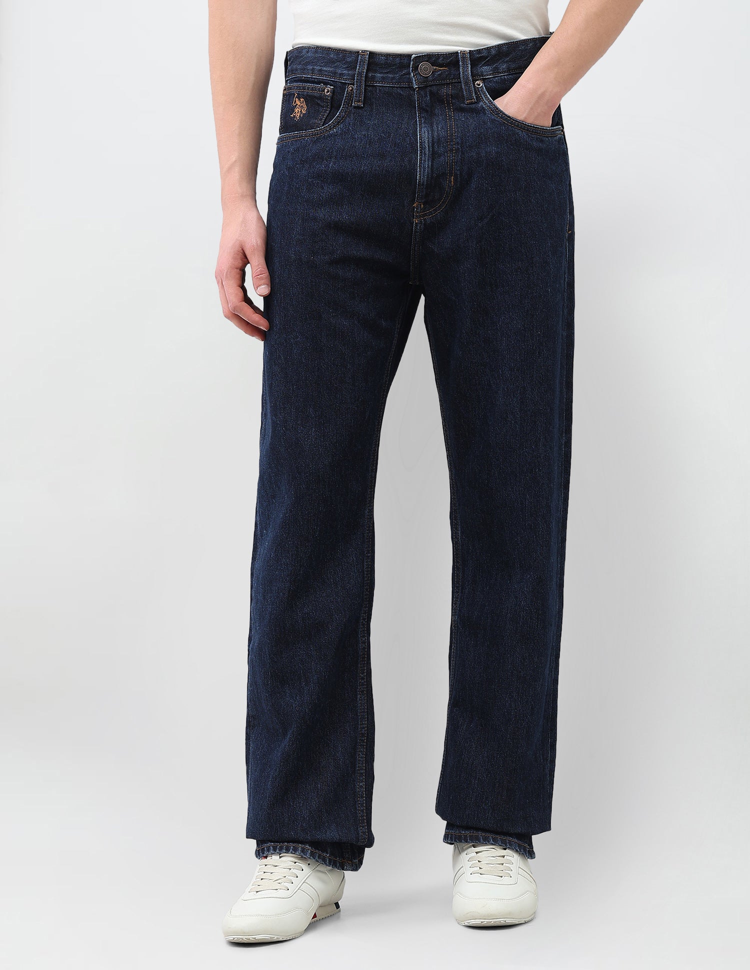 Logan Loose Straight Fit Blue Jeans Dark Blue - U.S. Polo Assn. India | Large