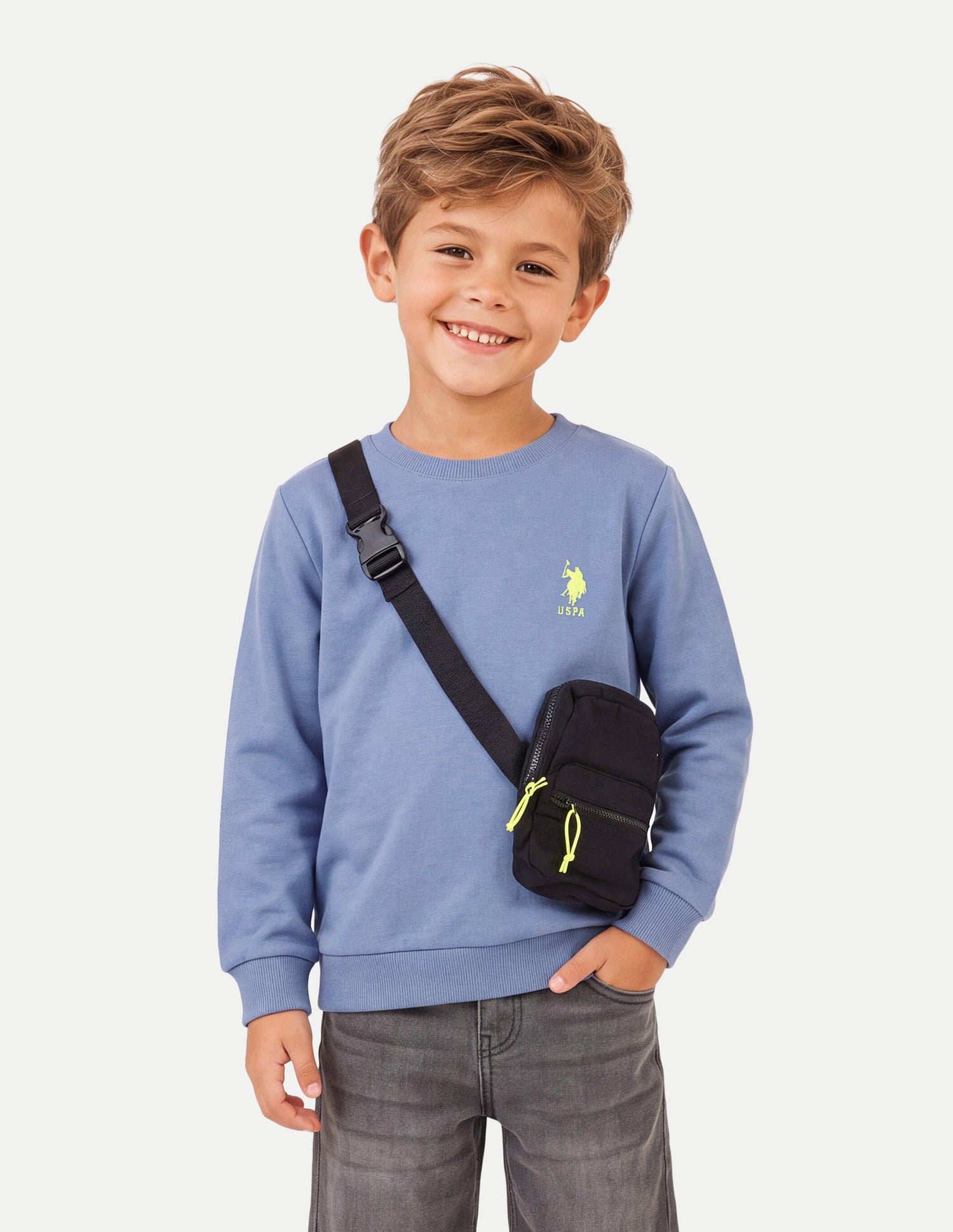 Solid Regular Fit Sweatshirt Dark Blue - U.S. Polo Assn. India | Large
