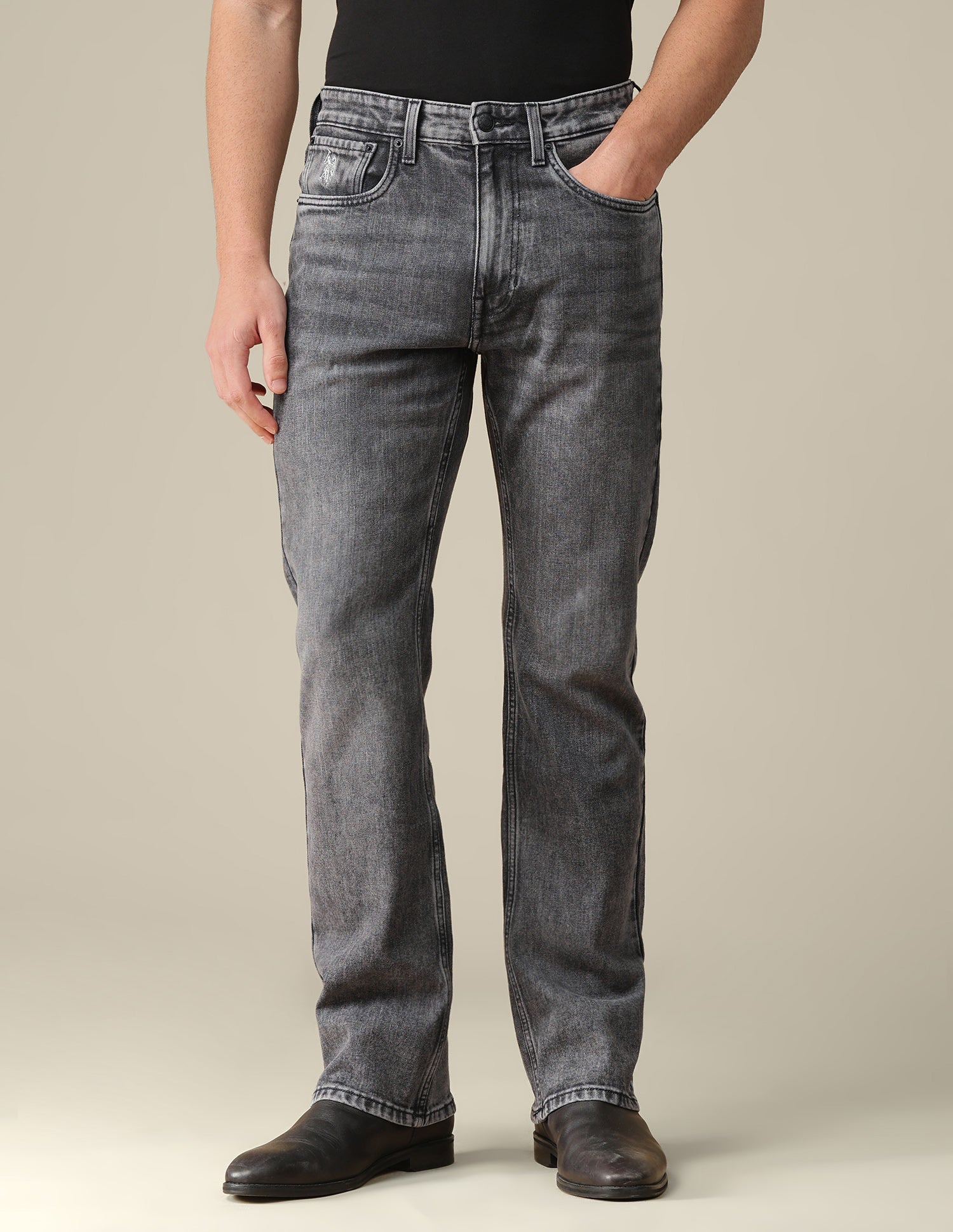 Connor Bootcut Fit Grey Jeans Mid Grey - U.S. Polo Assn. India | Large