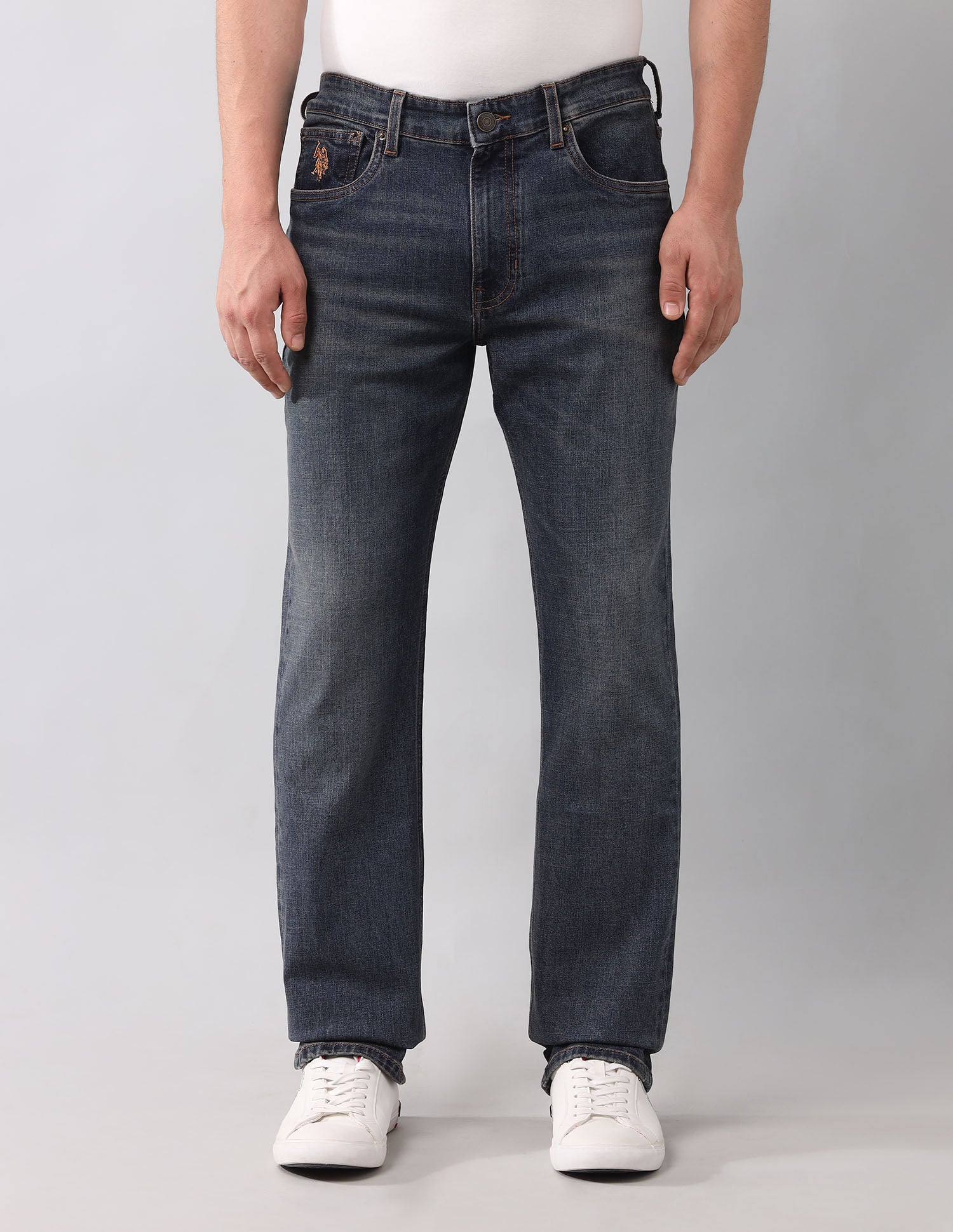 Harold Slim Straight Fit Vintage Jeans Tinted Wash - U.S. Polo Assn. India | Large