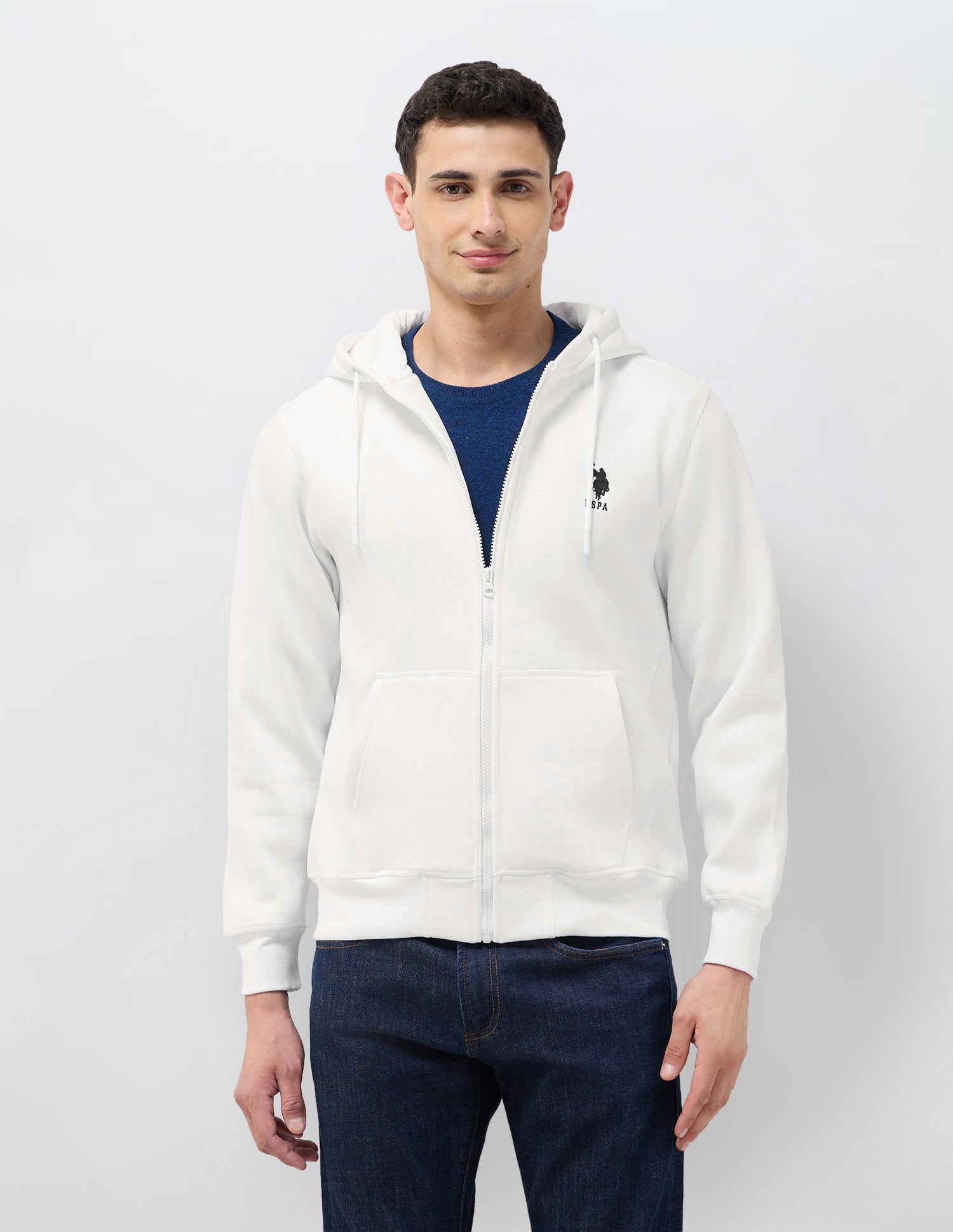 Solid Regular Fit Sweatshirt White - U.S. POLO ASSN. | Large