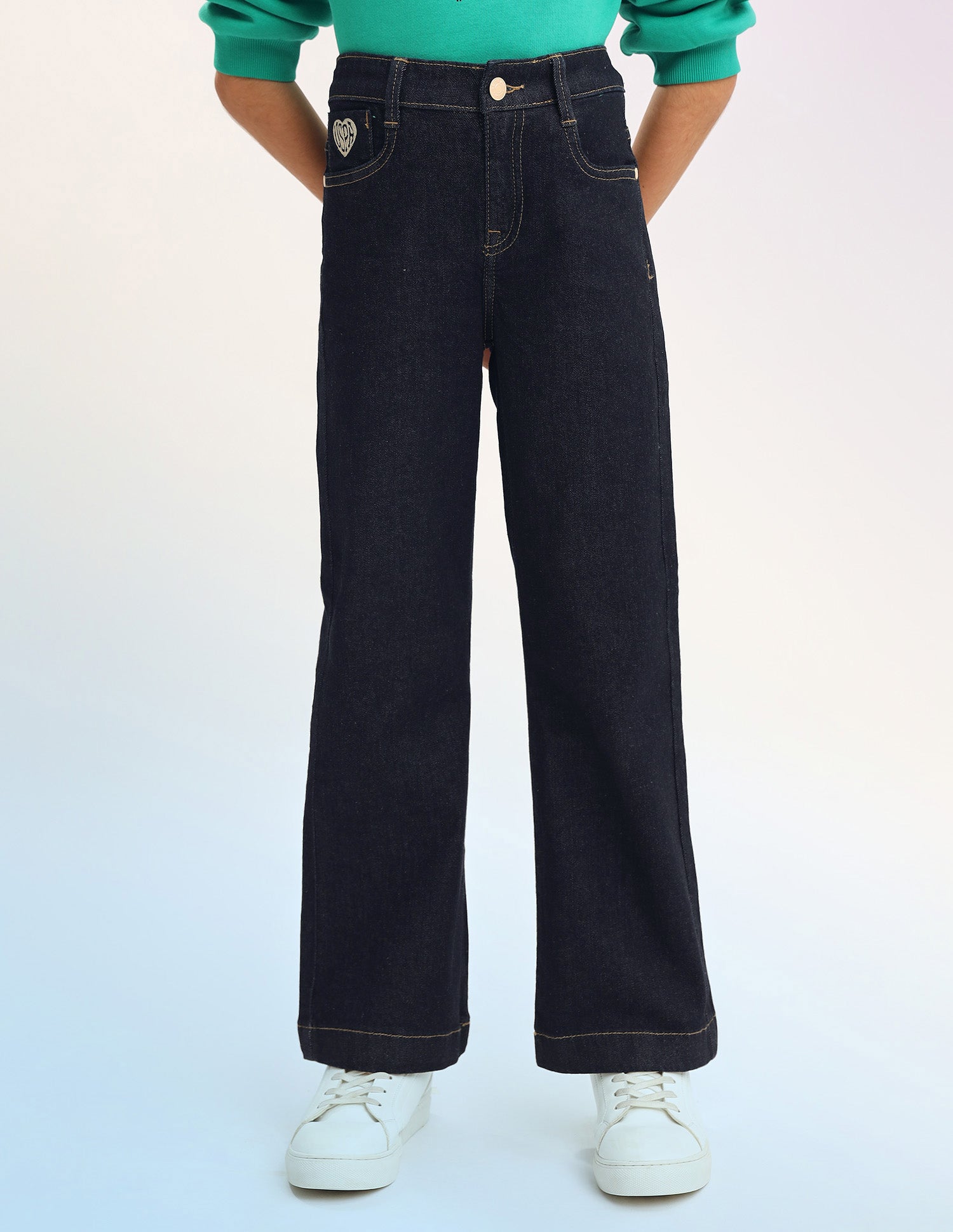 Girls Bootcut Fit Blue Jeans Blue - U.S. POLO ASSN. | Large