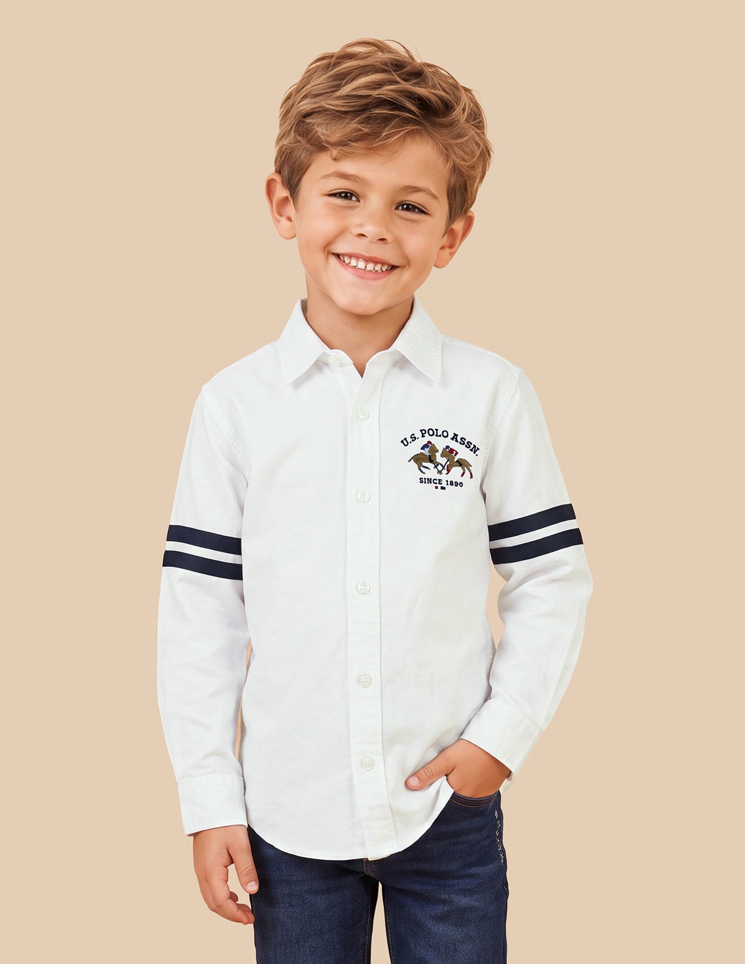 Solid Regular Fit Shirt White - U.S. Polo Assn. India | Large