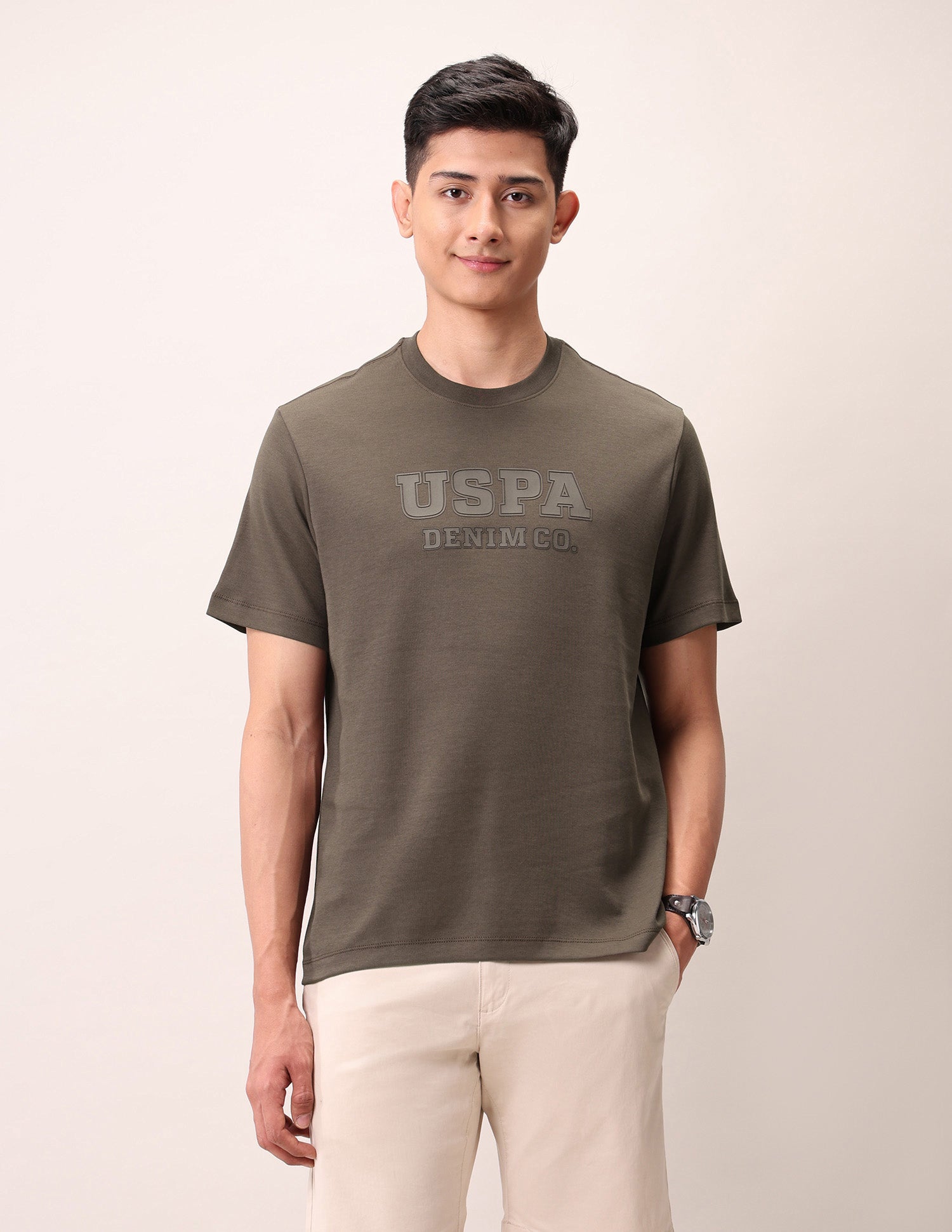 Relaxed Fit Outdoor T-Shirt Dark Brown - U.S. Polo Assn. India | Large