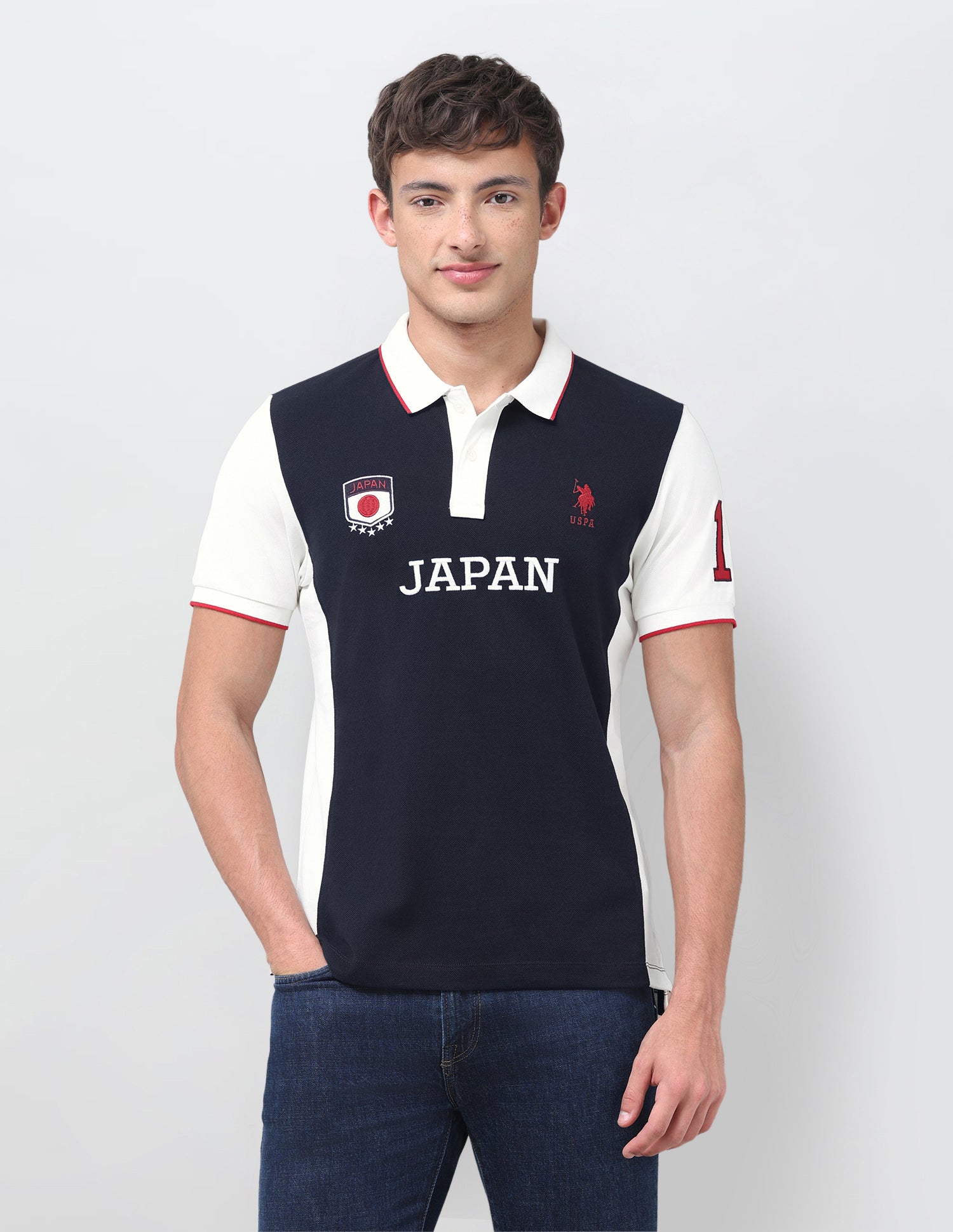 Colourblocked Slim Fit Polo Shirt Navy - U.S. Polo Assn. India | Large