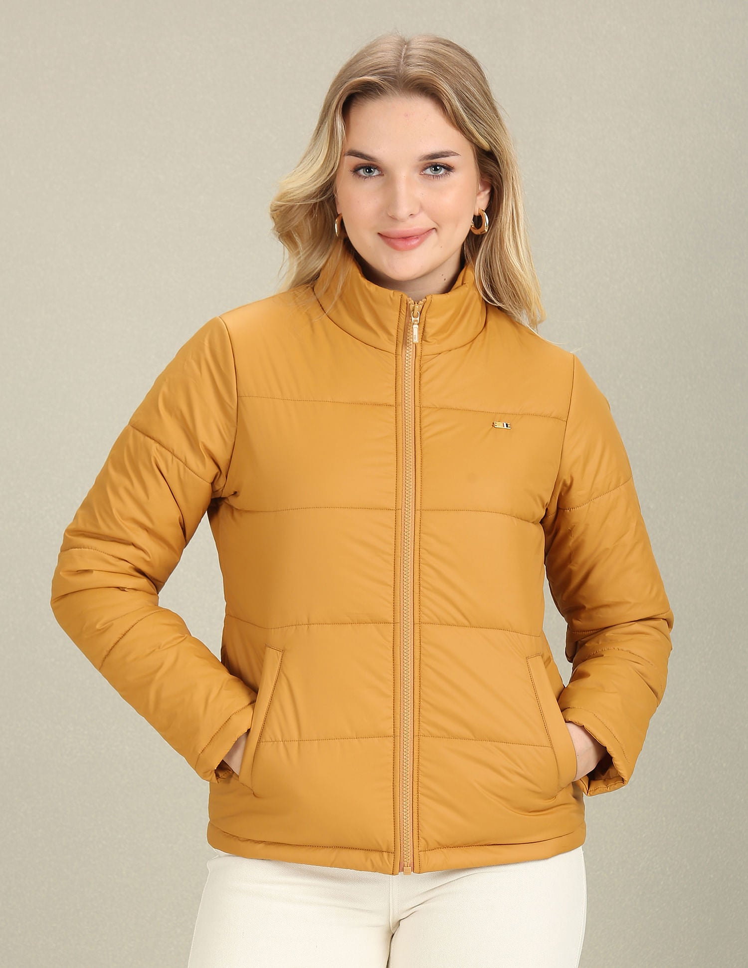 High Neck Puffer Jacket Mustard - U.S. POLO ASSN. | Large