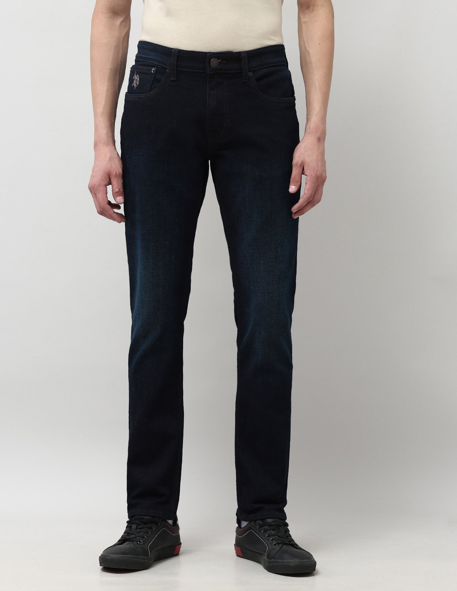 Brandon Slim Tapered Fit Blue Jeans Dark Wash - U.S. POLO ASSN. | Large