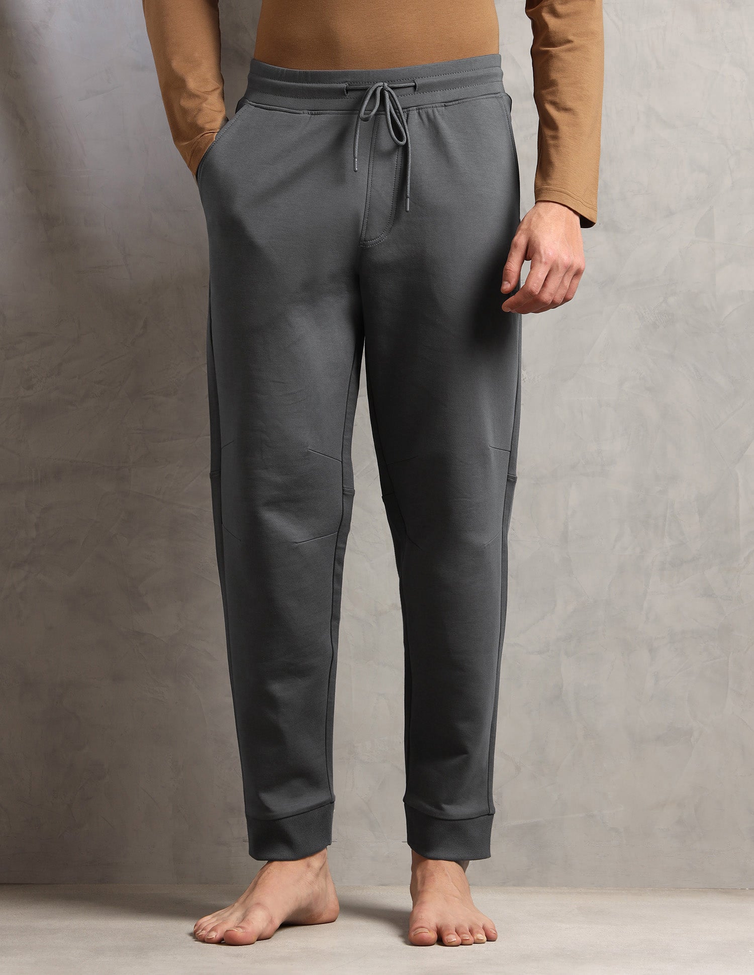Breathable Mid Rise PJ001-PL Lounge Joggers - Pack Of 1 Iron Gate - U.S. Polo Assn. India | Large