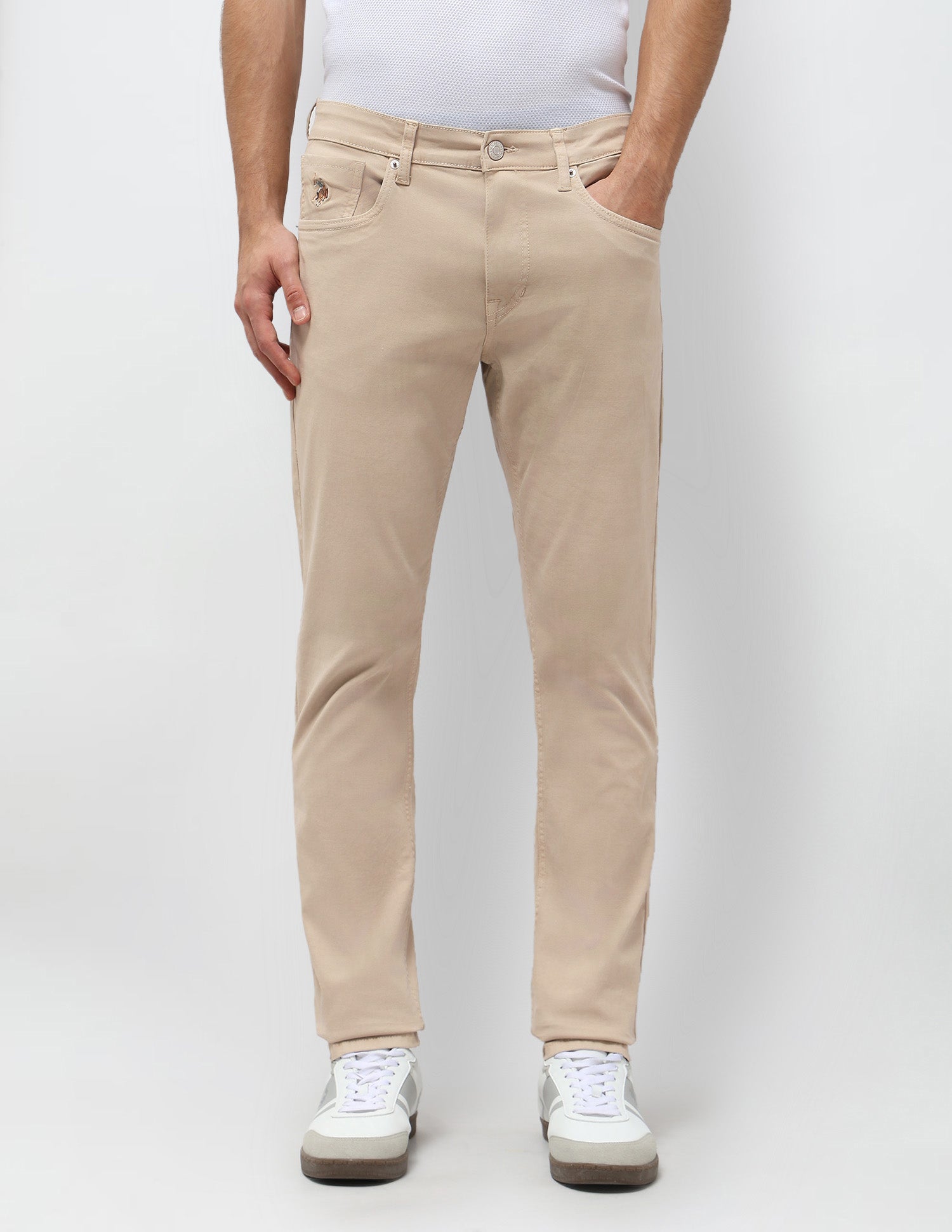 Brandon Slim Tapered Fit Beige Jeans Beige - U.S. POLO ASSN. | Large
