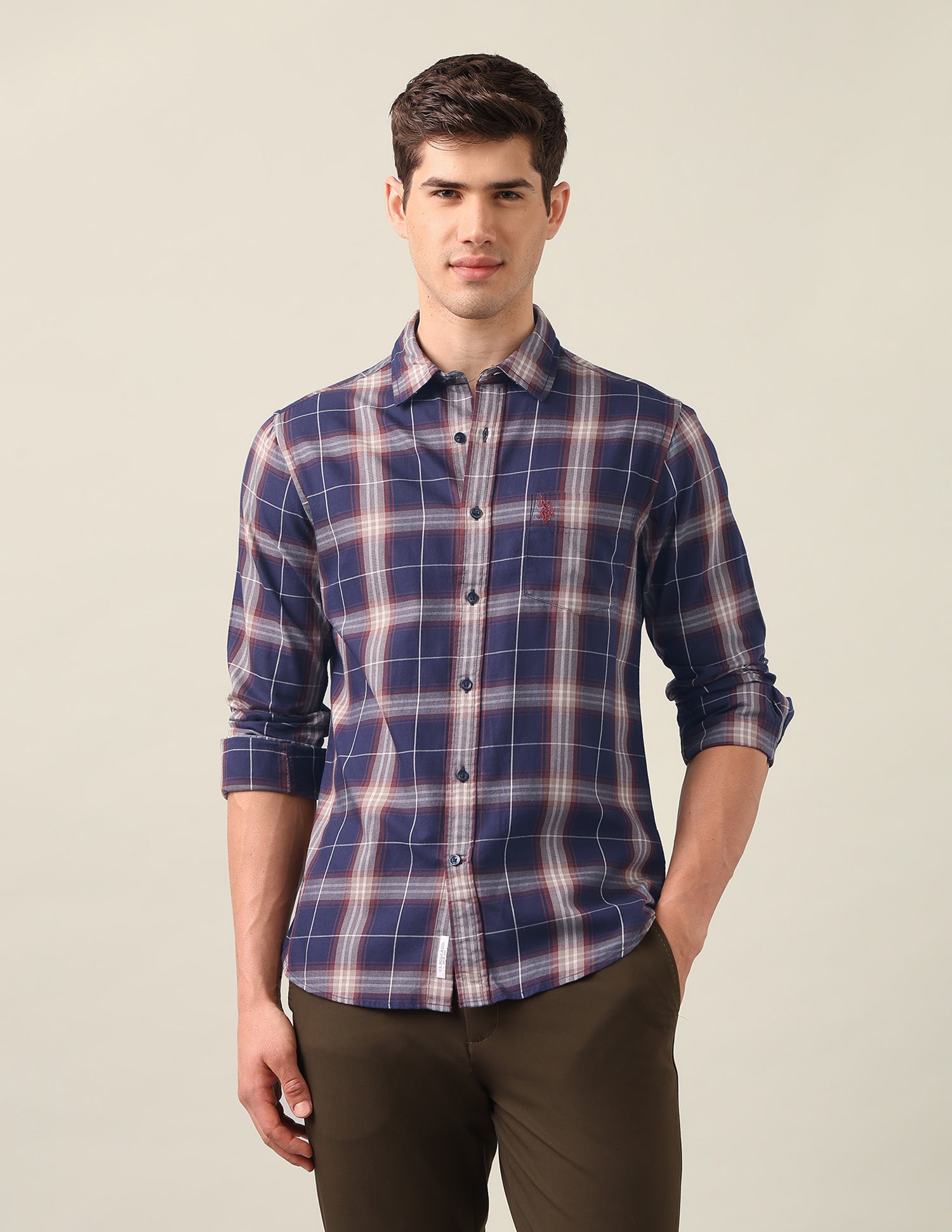 Tartan Checked Twill Shirt Navy - U.S. Polo Assn. India | Large