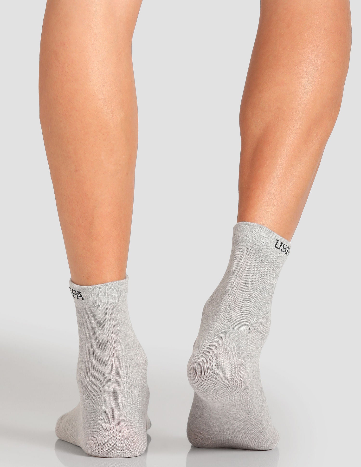 Aloe Finish Ankle Length ES002 Socks - Pack Of 3 Black, Light Grey and Navy - U.S. POLO ASSN. | Large