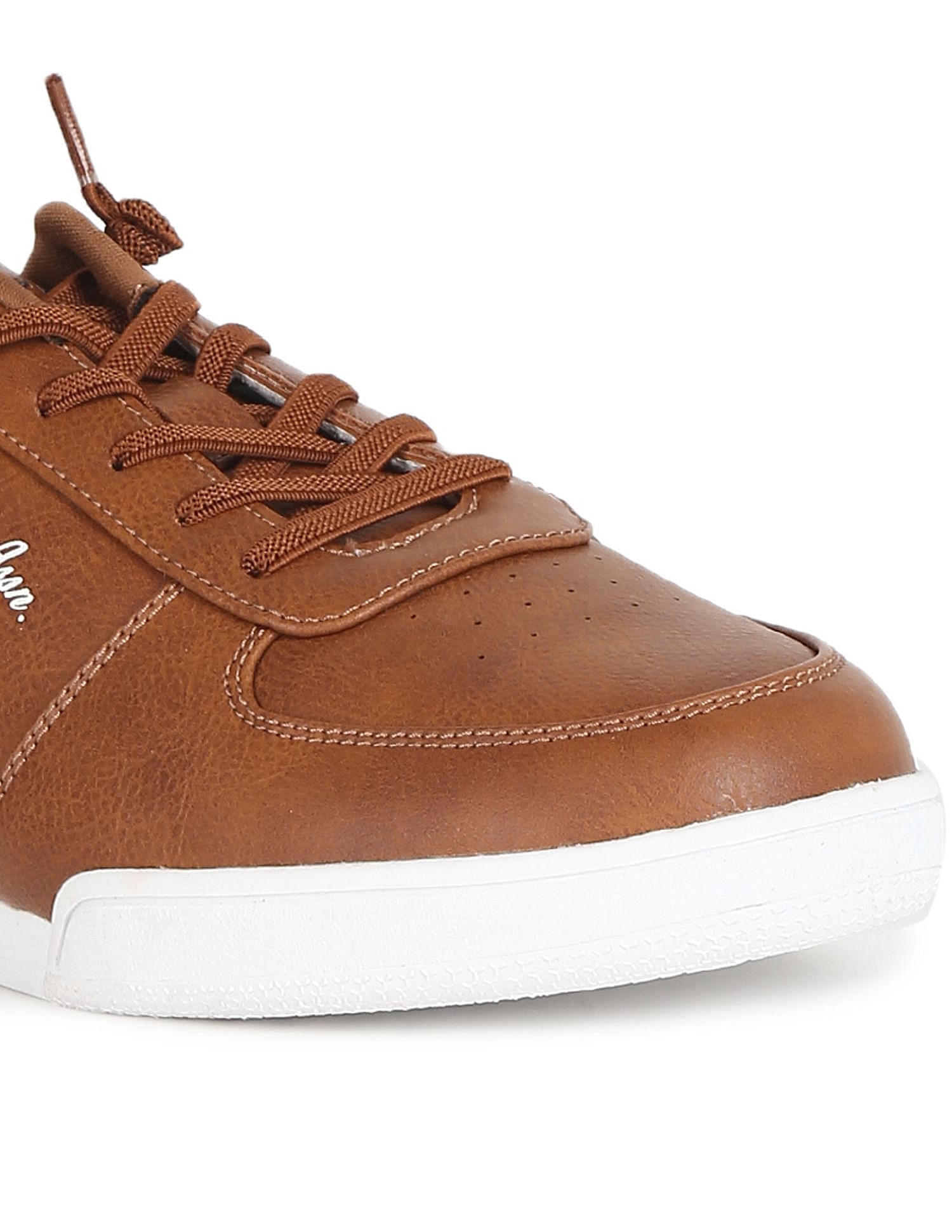 Round Toe Textured Liguory Sneakers Tan - U.S. POLO ASSN. | Large