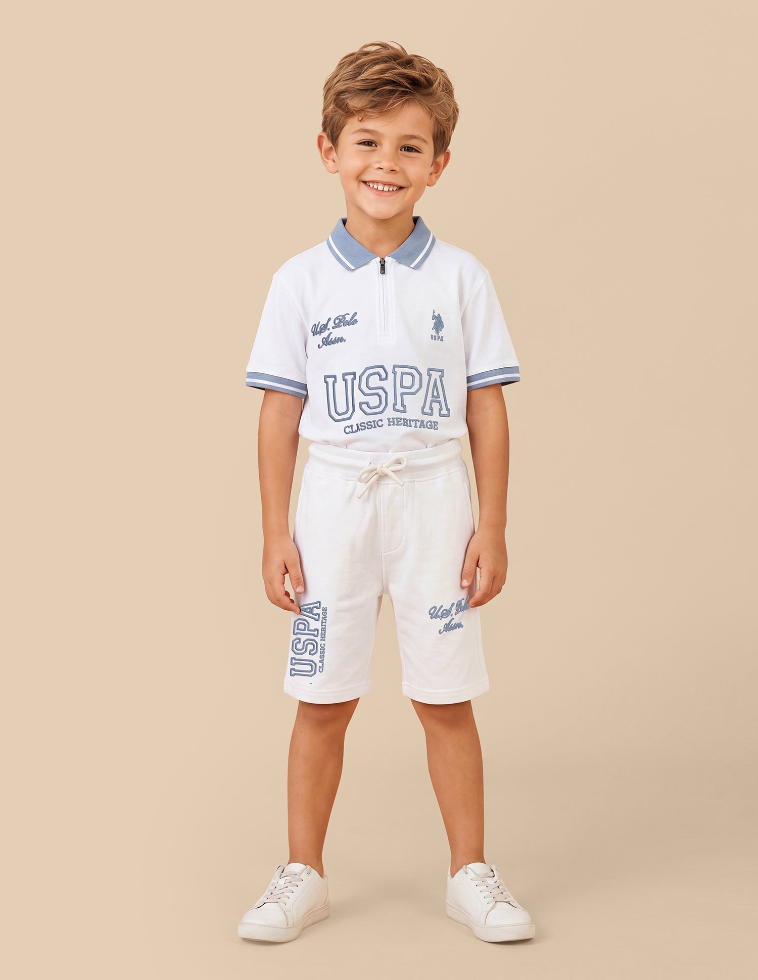 Brand Embroidered Regular Fit Shorts White - U.S. Polo Assn. India | Large