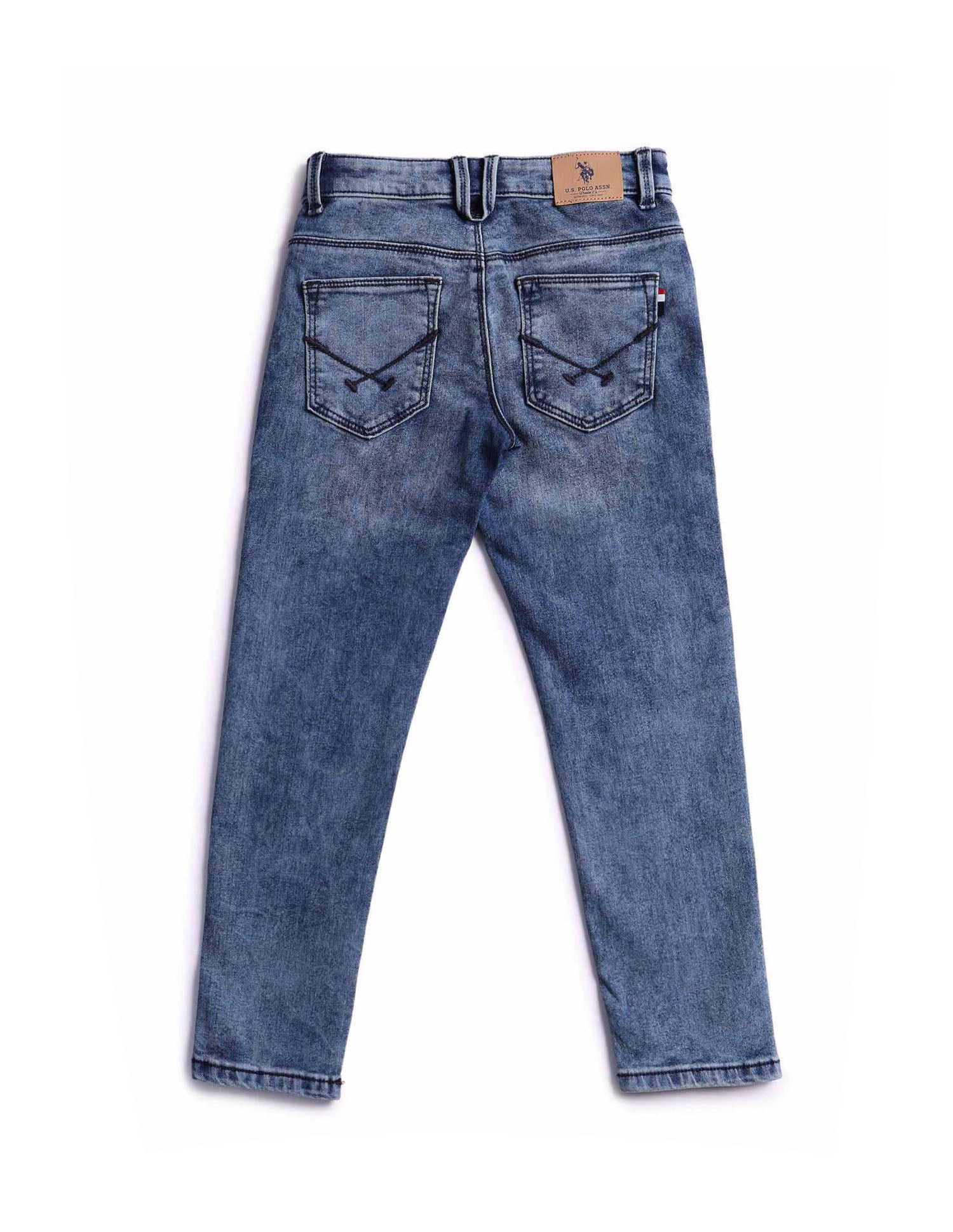 Boys Stone Washed Slim Fit Jeans Blue - U.S. POLO ASSN. | Large