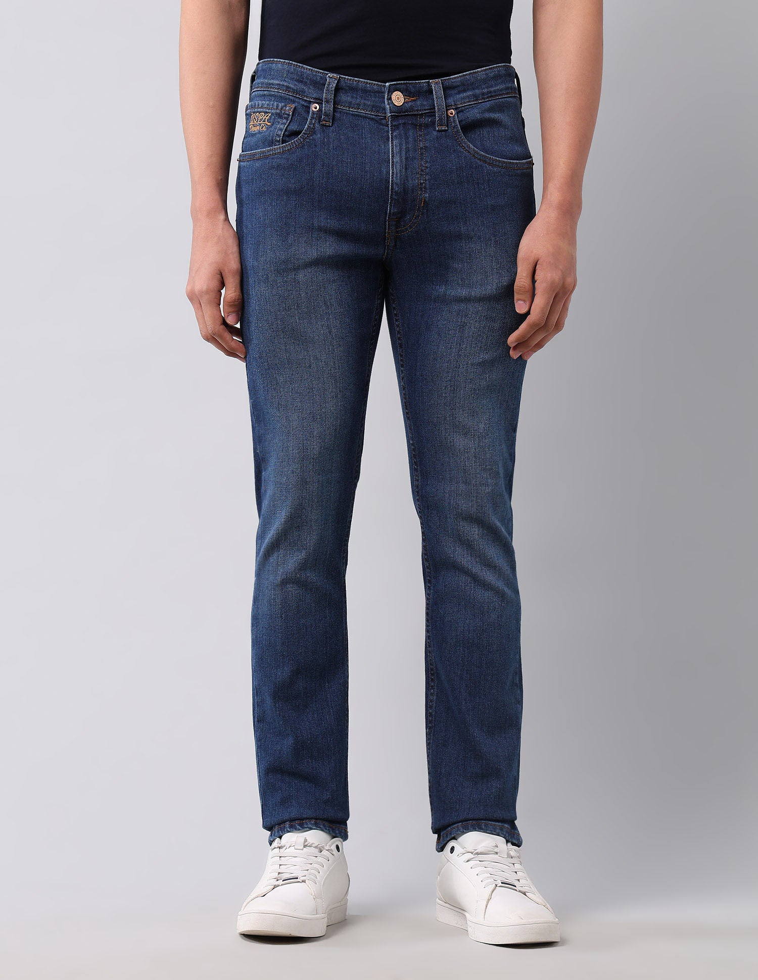 Regallo Skinny Fit Blue Jeans Dark Blue - U.S. Polo Assn. India | Large