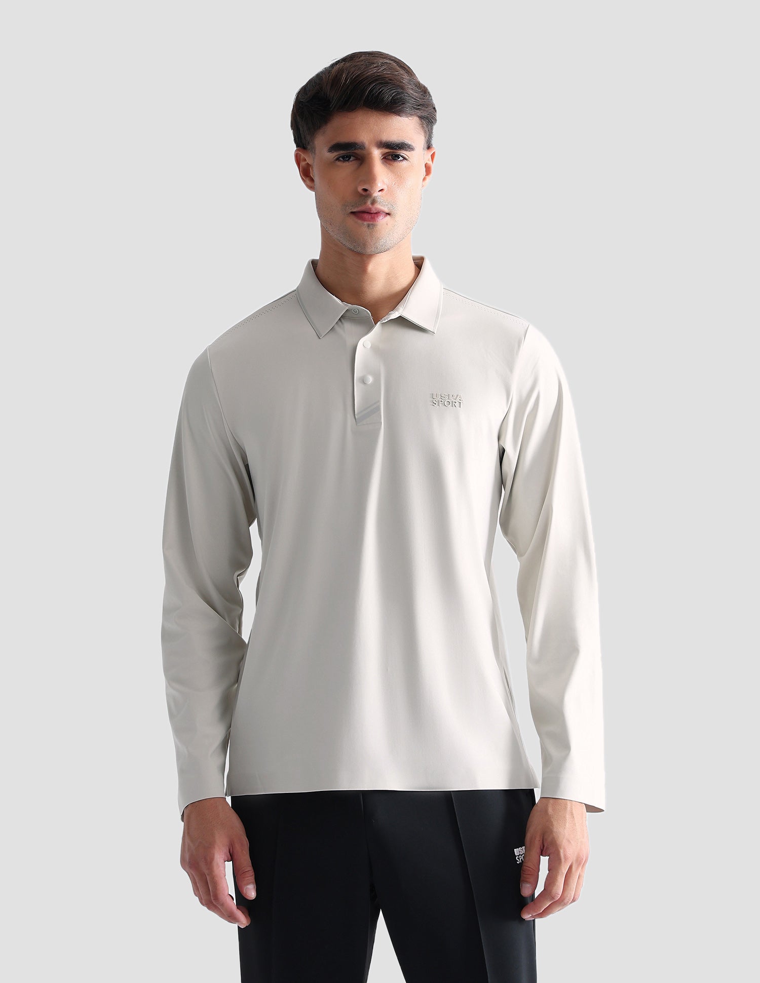 Solid Regular Fit Active Polo Shirt Beige - U.S. POLO ASSN. | Large