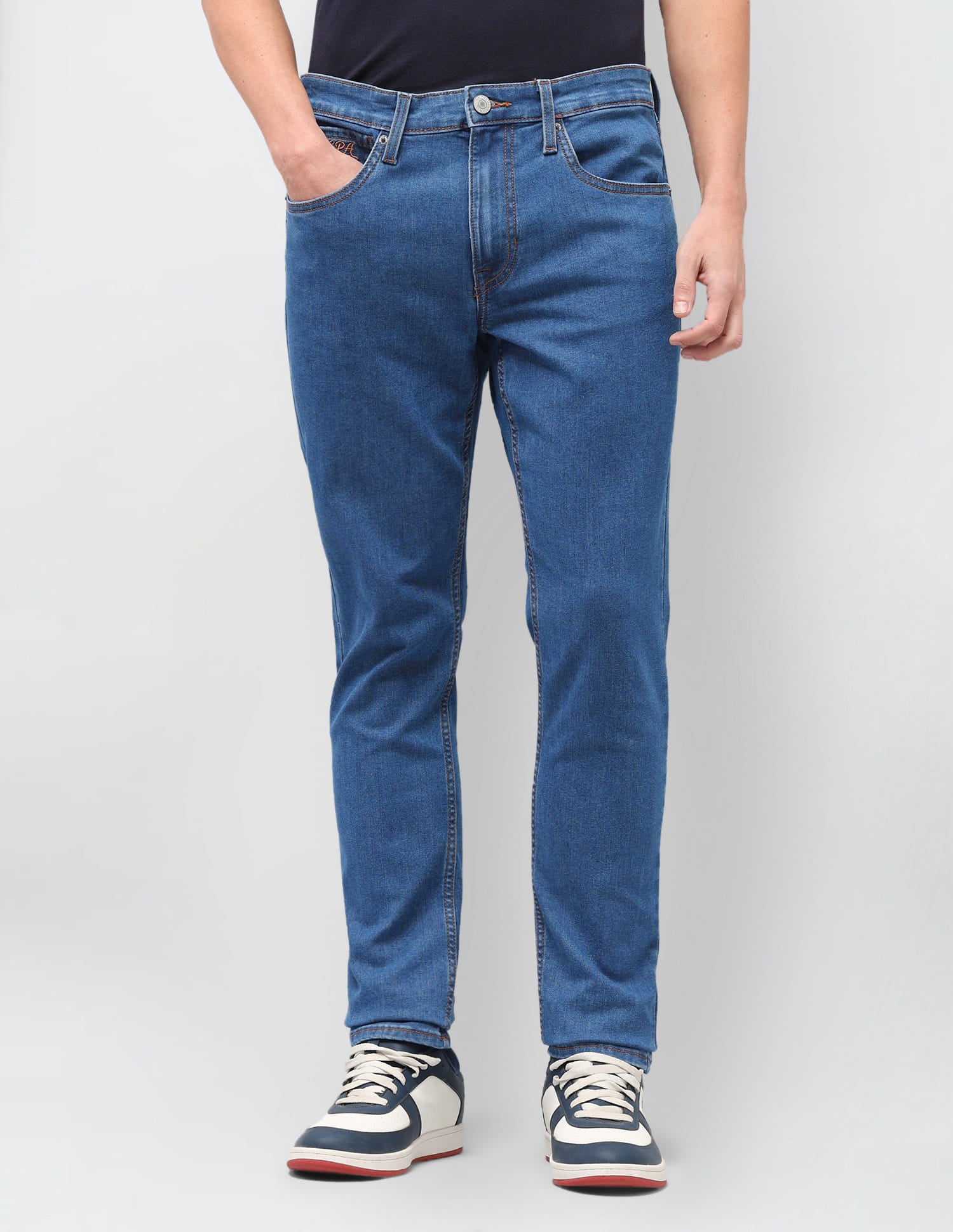 Solid Slim Fit Jeans Blue - U.S. Polo Assn. India | Large