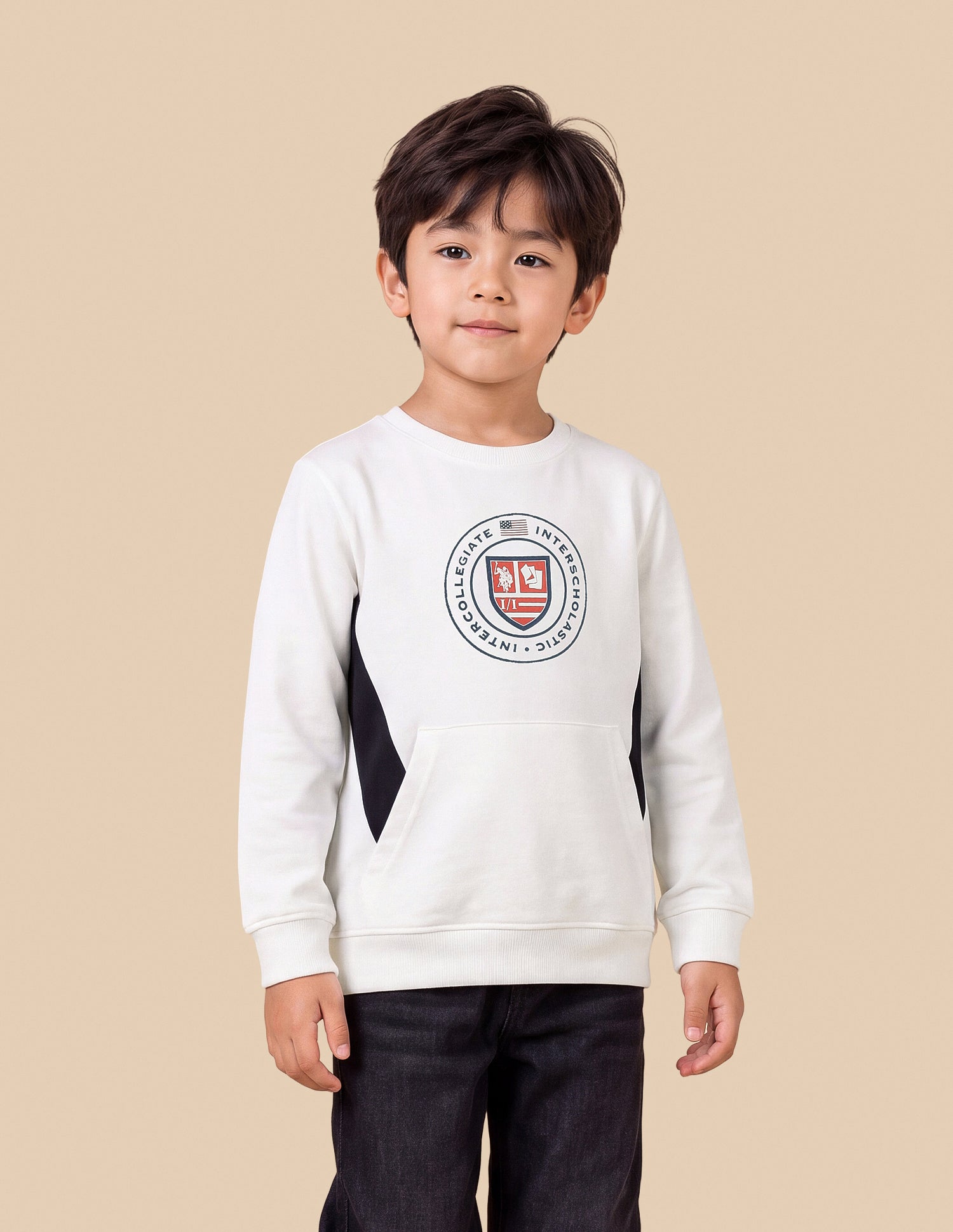 Graphic Printed Regular Fit Sweatshirt Off White - U.S. Polo Assn. India | Large