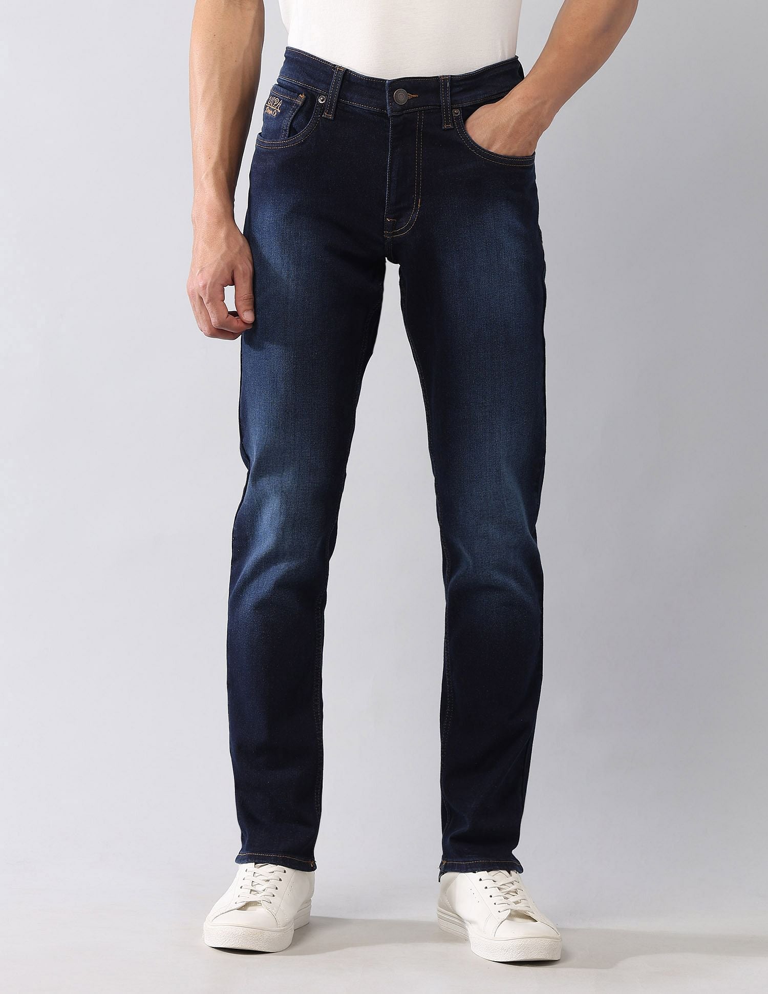 Brandon Slim Tapered Fit Blue Jeans Blue - U.S. POLO ASSN. | Large