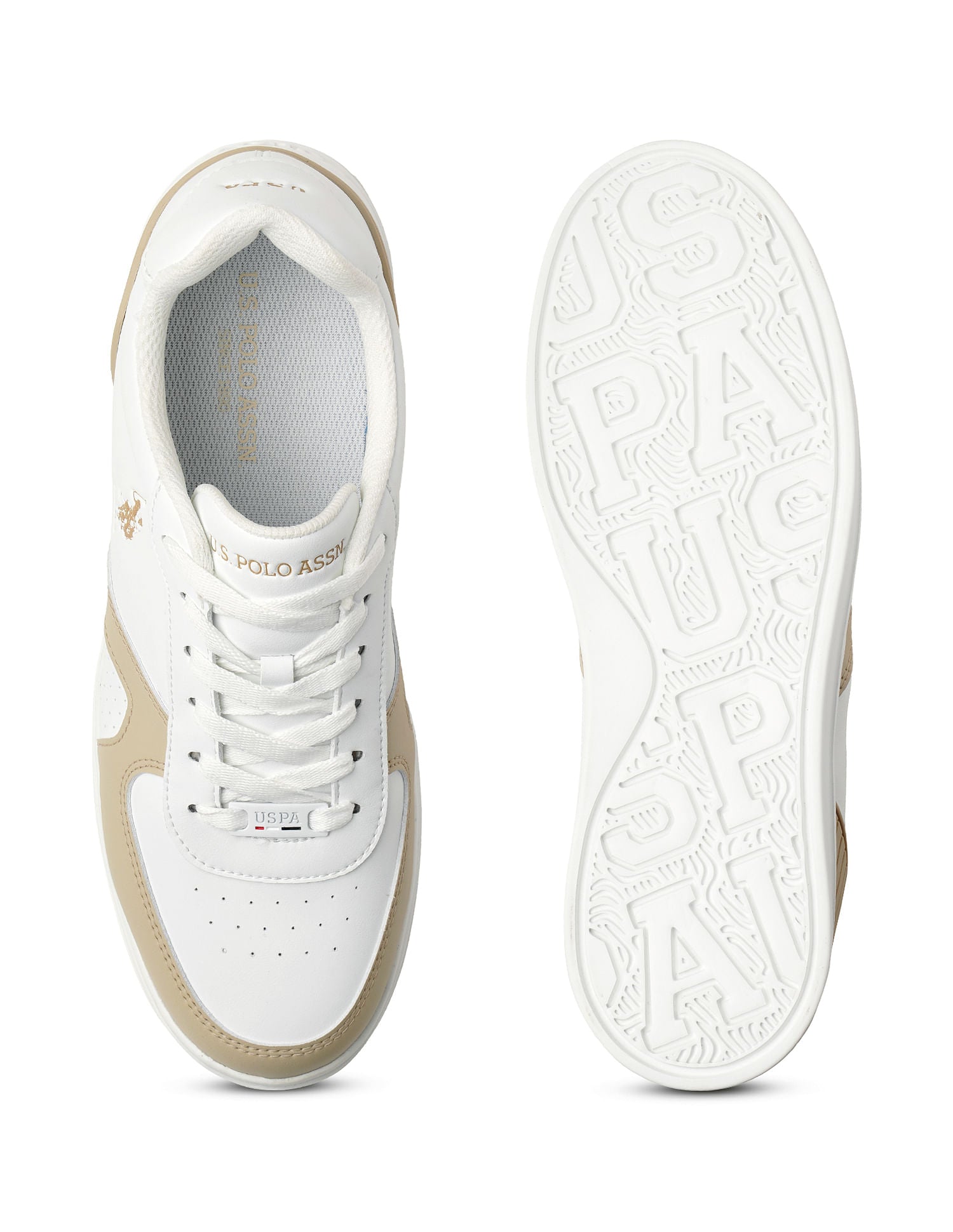 Men Nebo Colourblocked Sneakers Beige - U.S. Polo Assn. India | Large