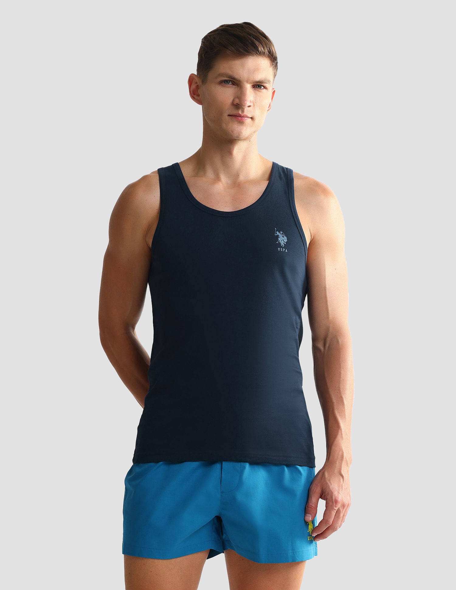 Solid Cotton OEV05 Vest - Pack Of 2 Navy - U.S. POLO ASSN. | Large