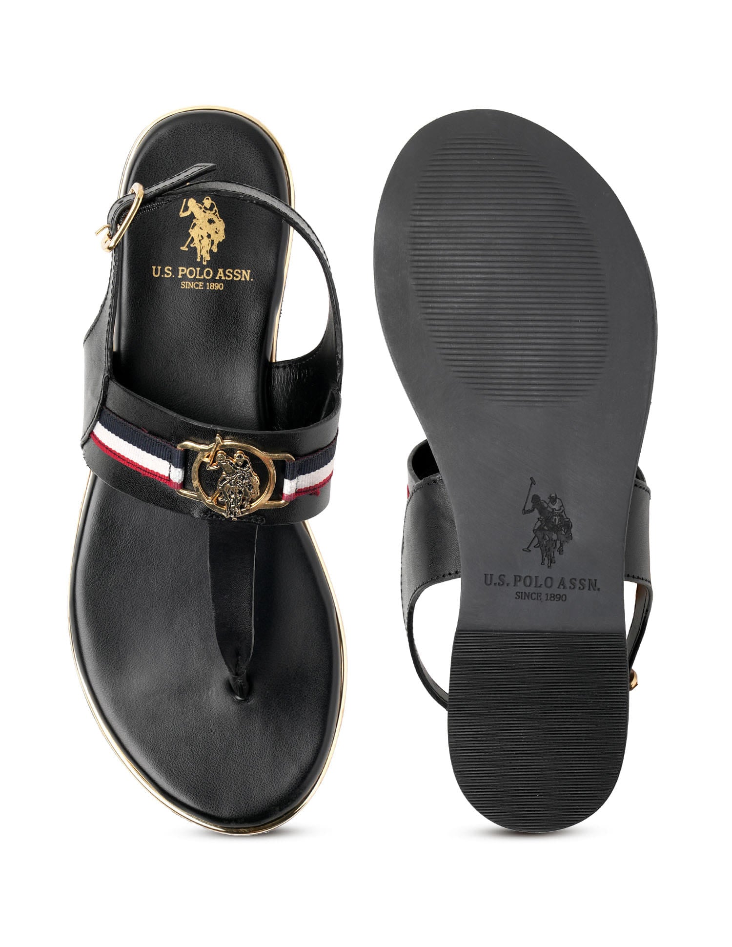 Women Beatrix Solid Flats Black - U.S. Polo Assn. India | Large