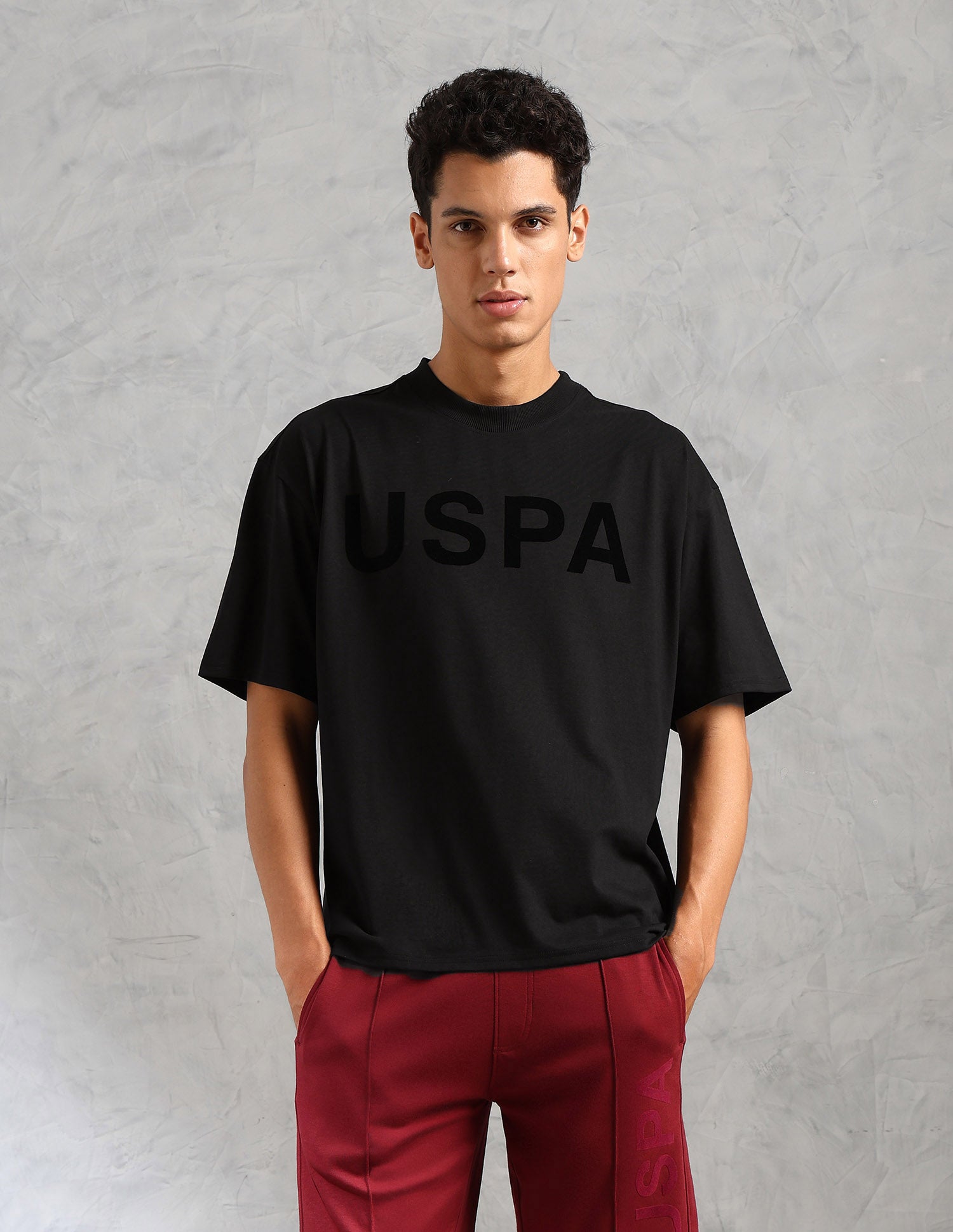 Brand Printed Comfort Fit OEE09 Lounge T-Shirt - Pack Of 1 Black - U.S. POLO ASSN. | Large