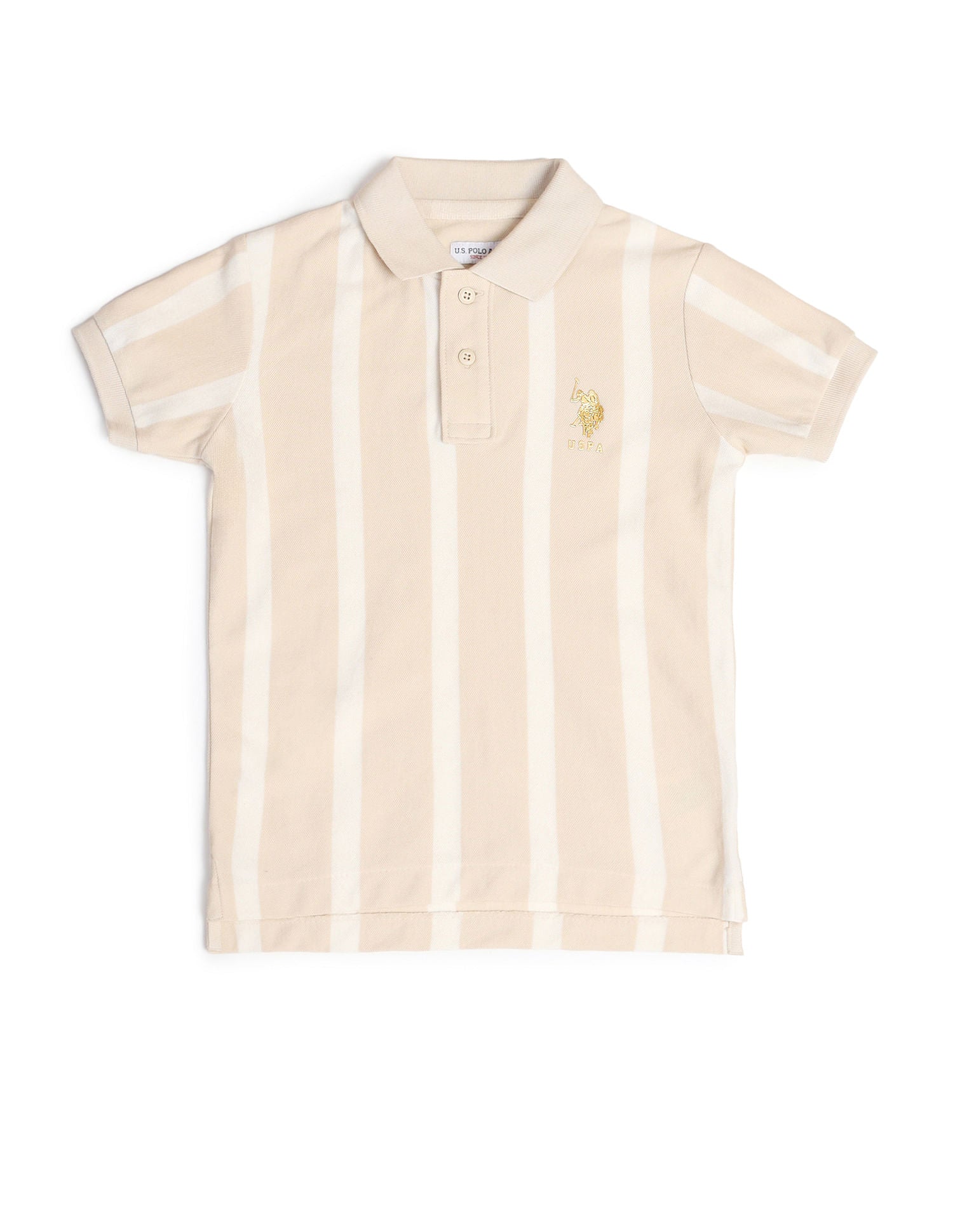 Boys Striped Polo Shirt White and Grey - U.S. Polo Assn. India | Large