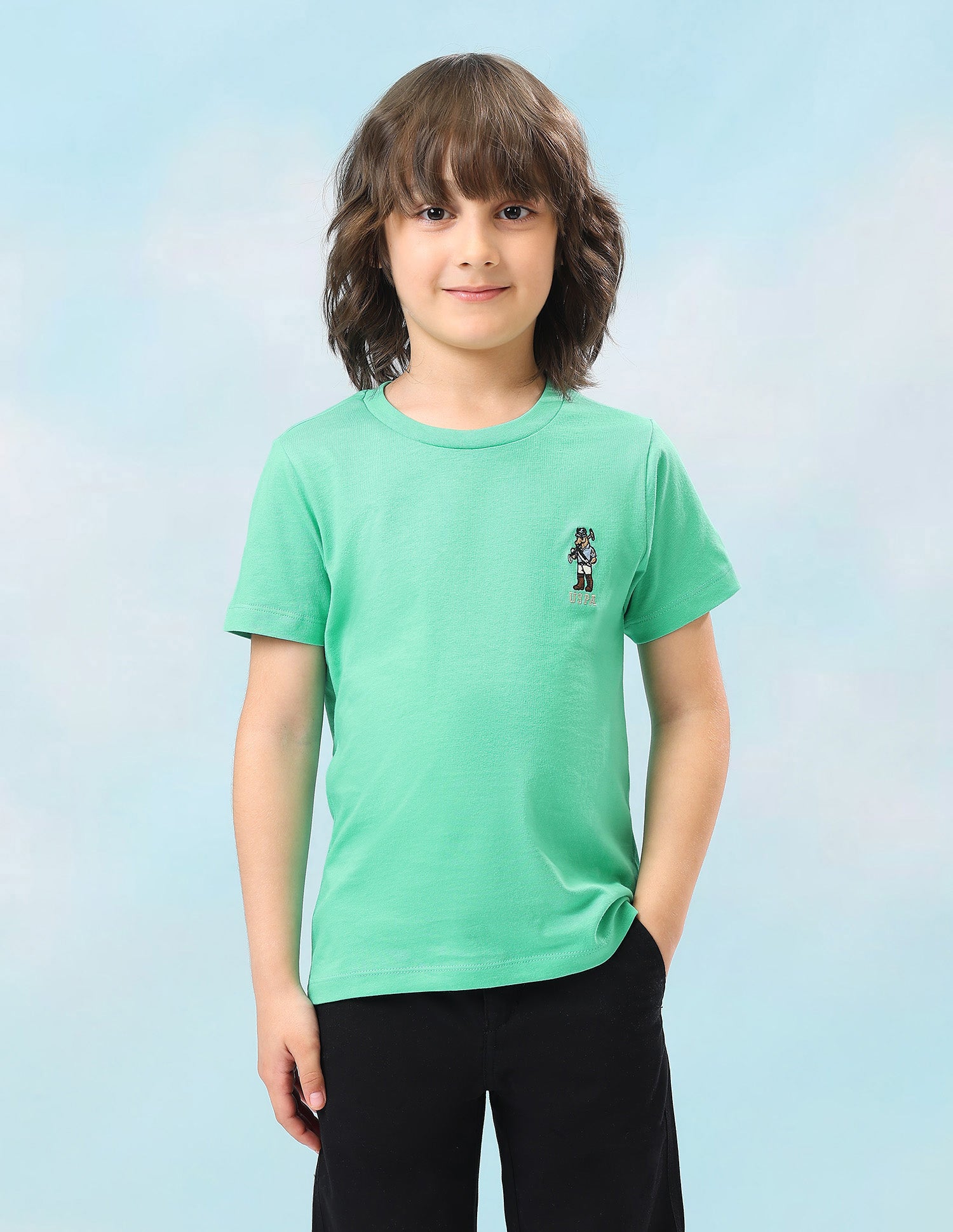 Solid Regular Fit T-Shirt Light Green - U.S. Polo Assn. India | Large