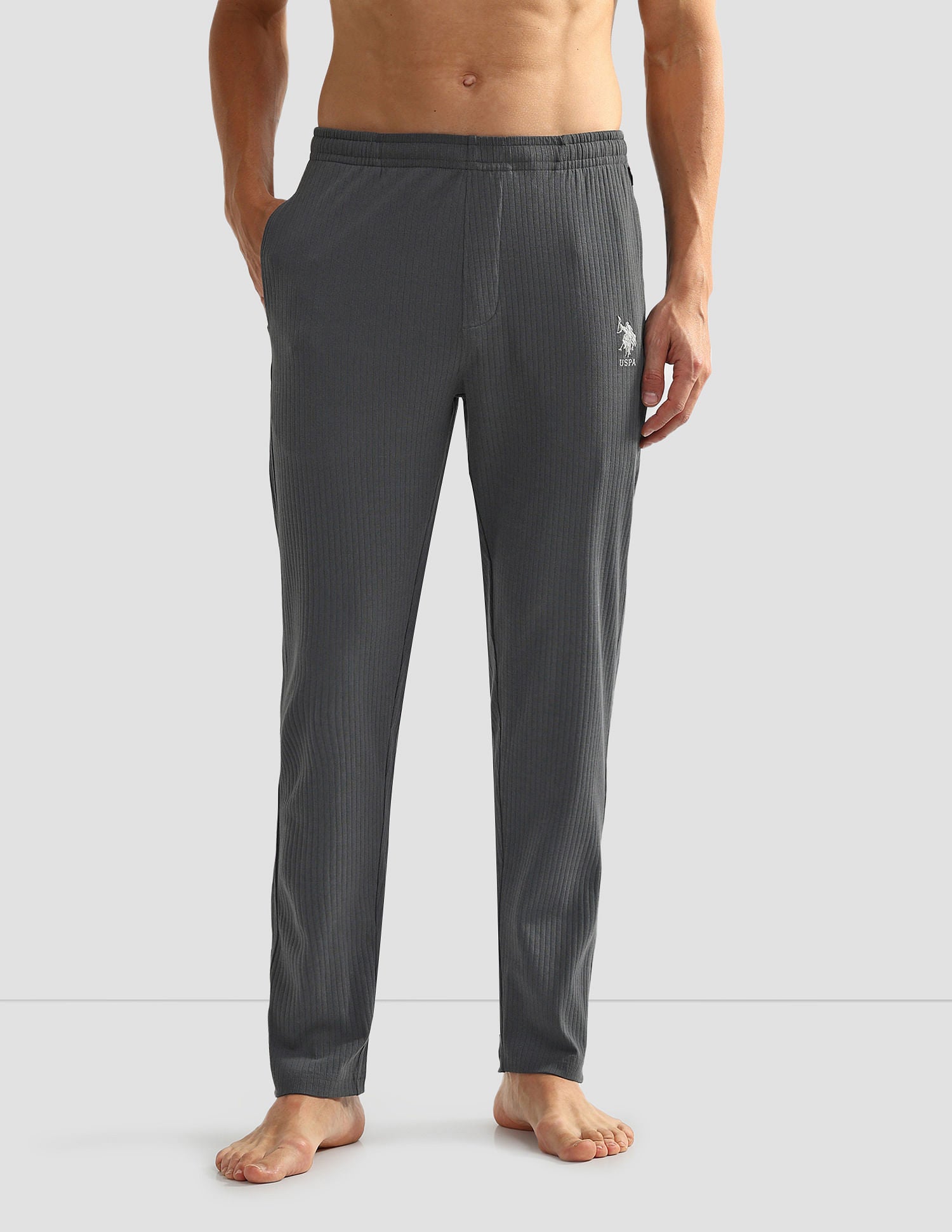 All Over Check OELP4 Lounge Track Pants - Pack Of 1 Iron Gate - U.S. POLO ASSN. | Large