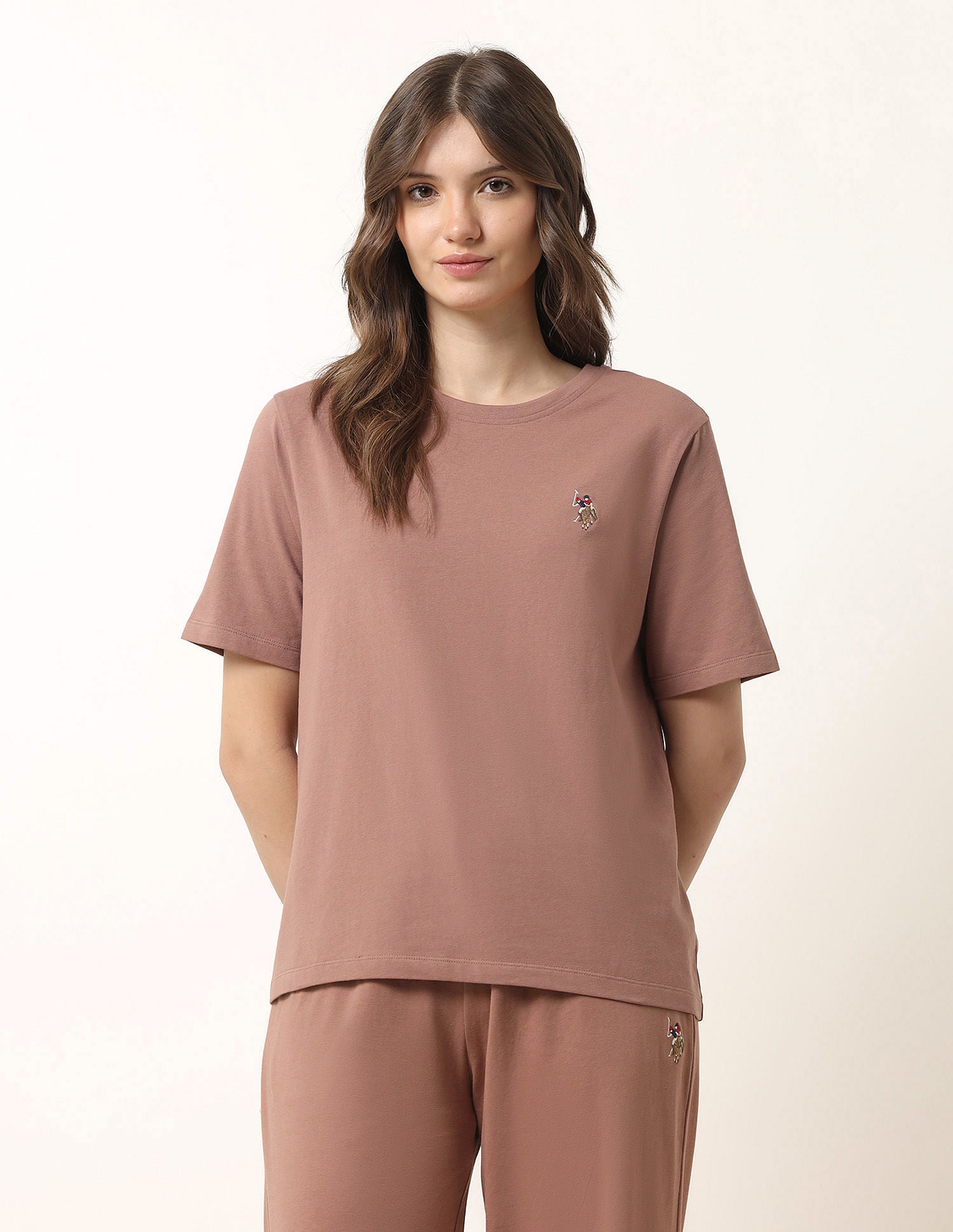 Boxy Fit Lounge T-Shirt Beige - U.S. POLO ASSN. | Large