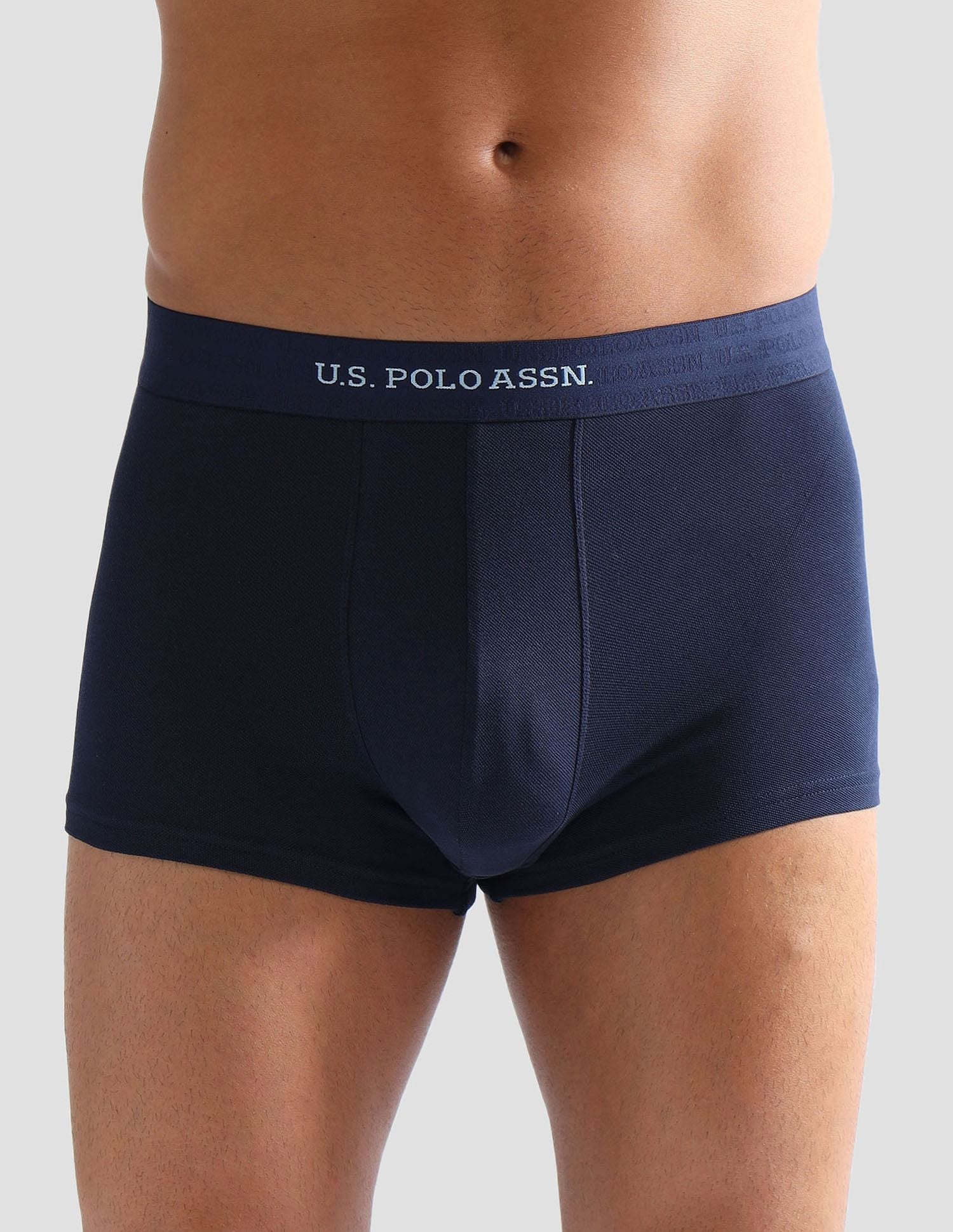 Anti Microbial Solid ET006 Trunks - Pack of 1 Navy - U.S. POLO ASSN. | Large