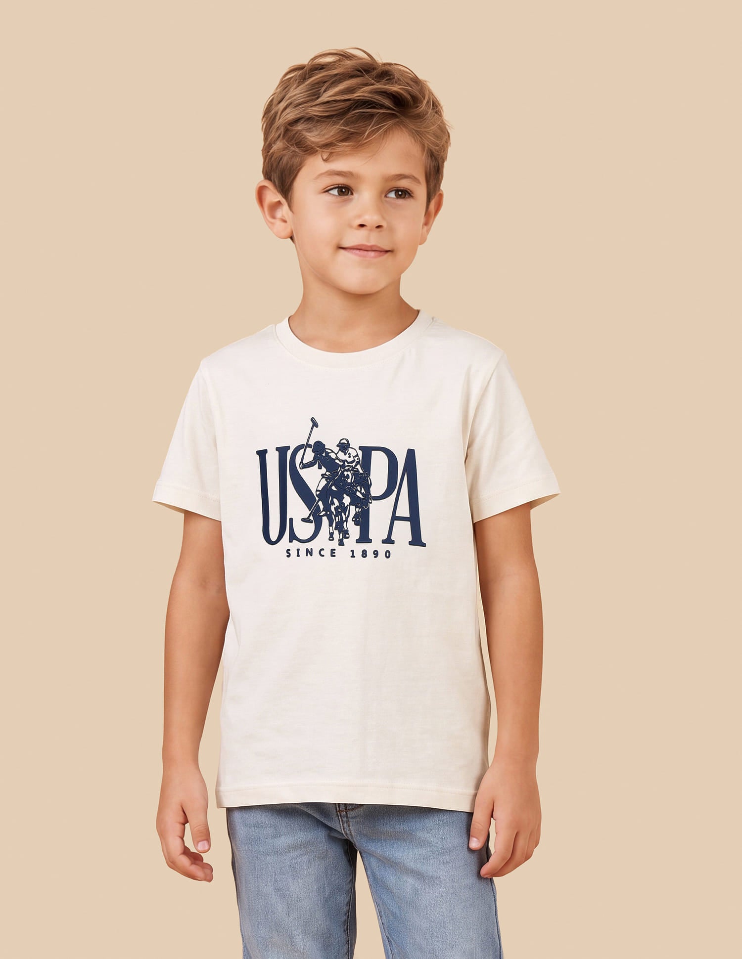 Brand Printed Regular Fit T-Shirt White - U.S. Polo Assn. India | Large