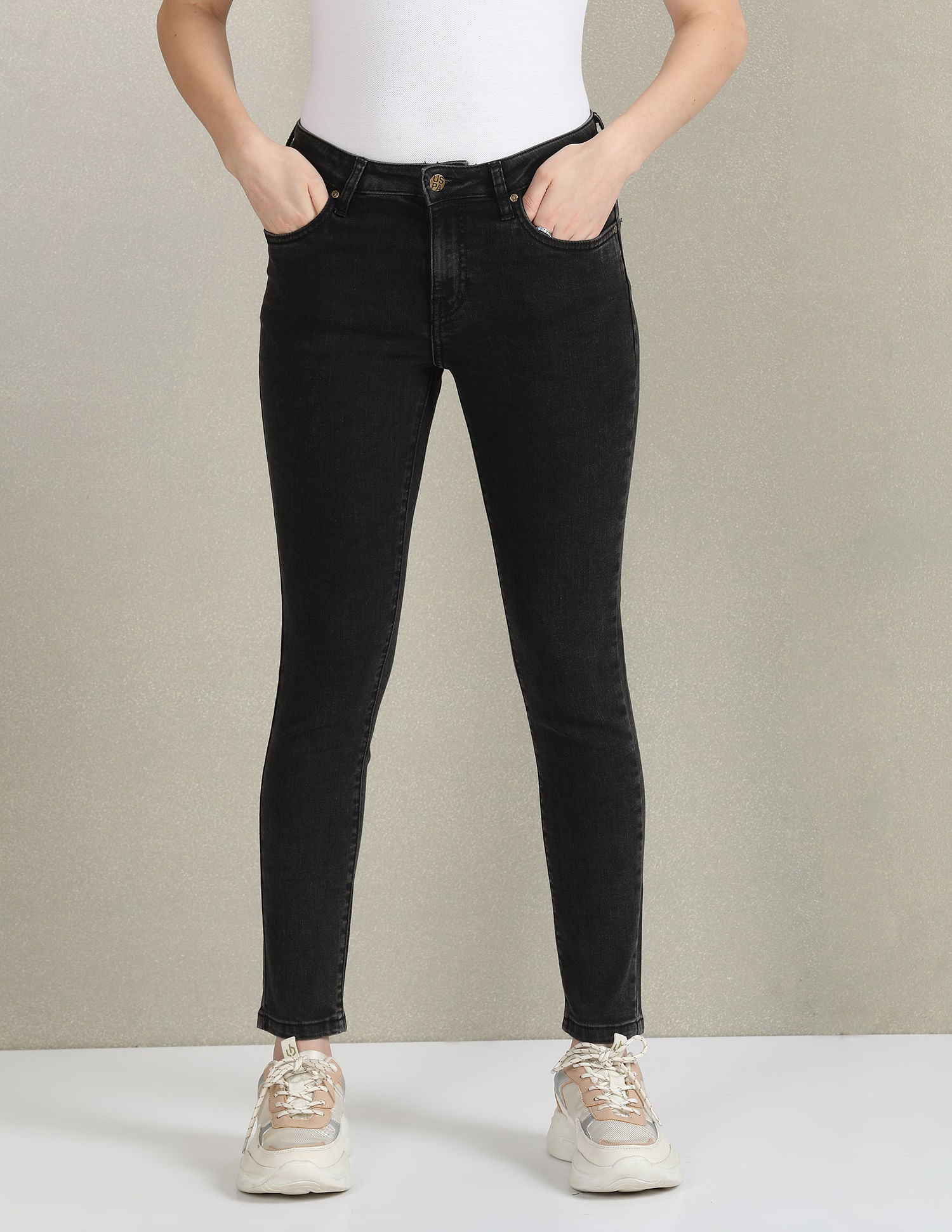 Skinny Fit Rinsed Jeans Dark Grey - U.S. Polo Assn. India | Large