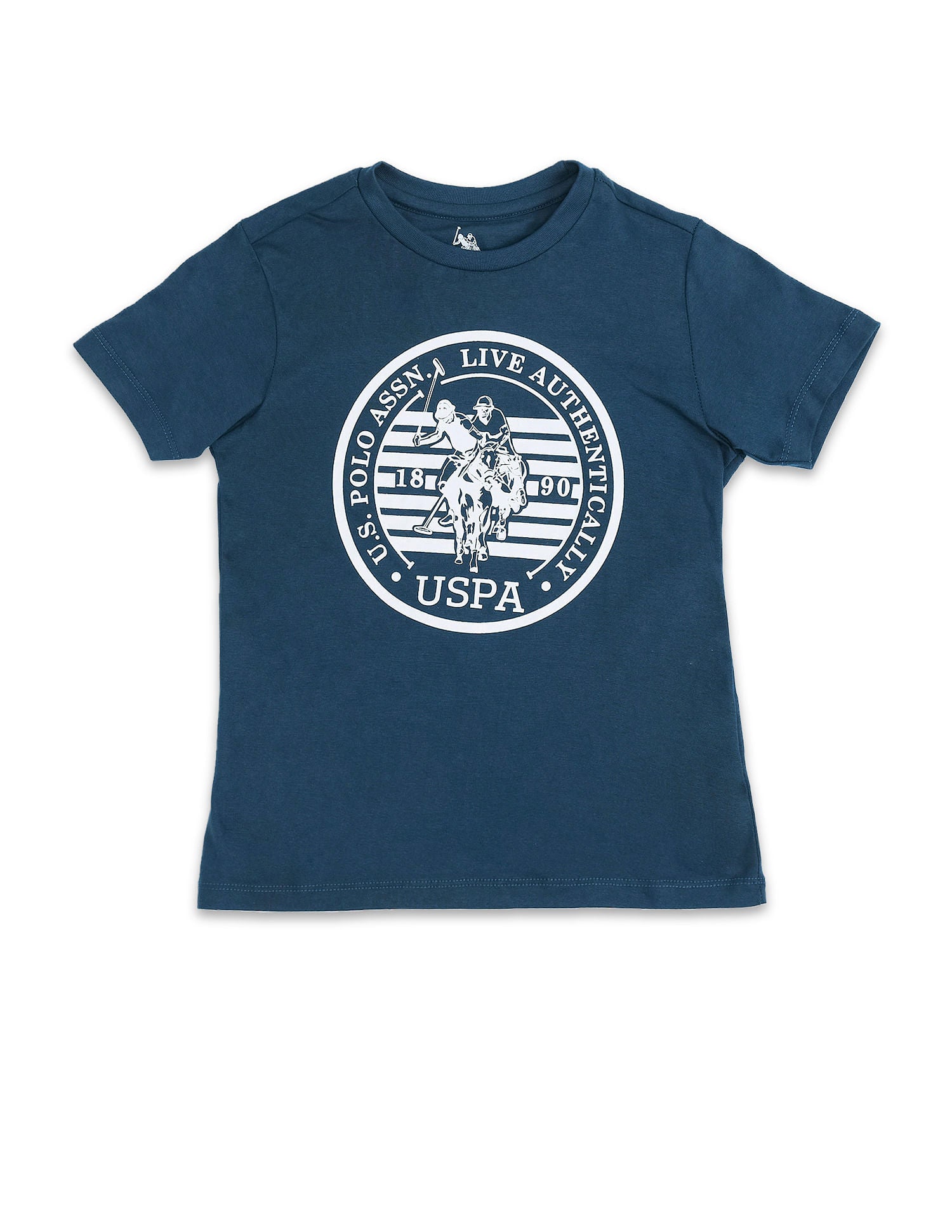 Boys Pure Cotton Regular T-shirt Blue - U.S. POLO ASSN. | Large