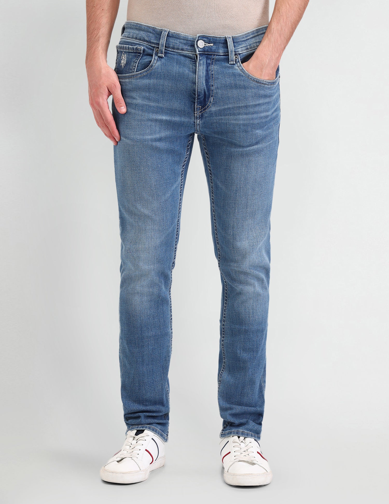 Regallo Skinny Fit Blue Jeans Blue - U.S. Polo Assn. India | Large