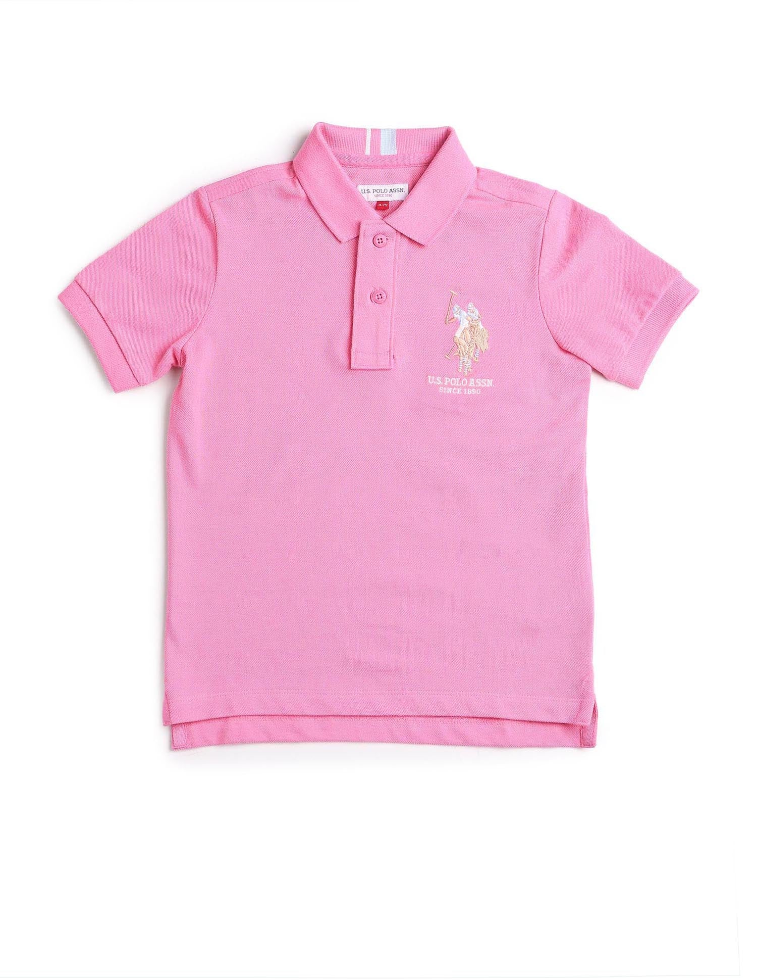 Boys Pure Cotton Regular Fit Polo Shirt Light Pink - U.S. POLO ASSN. | Large