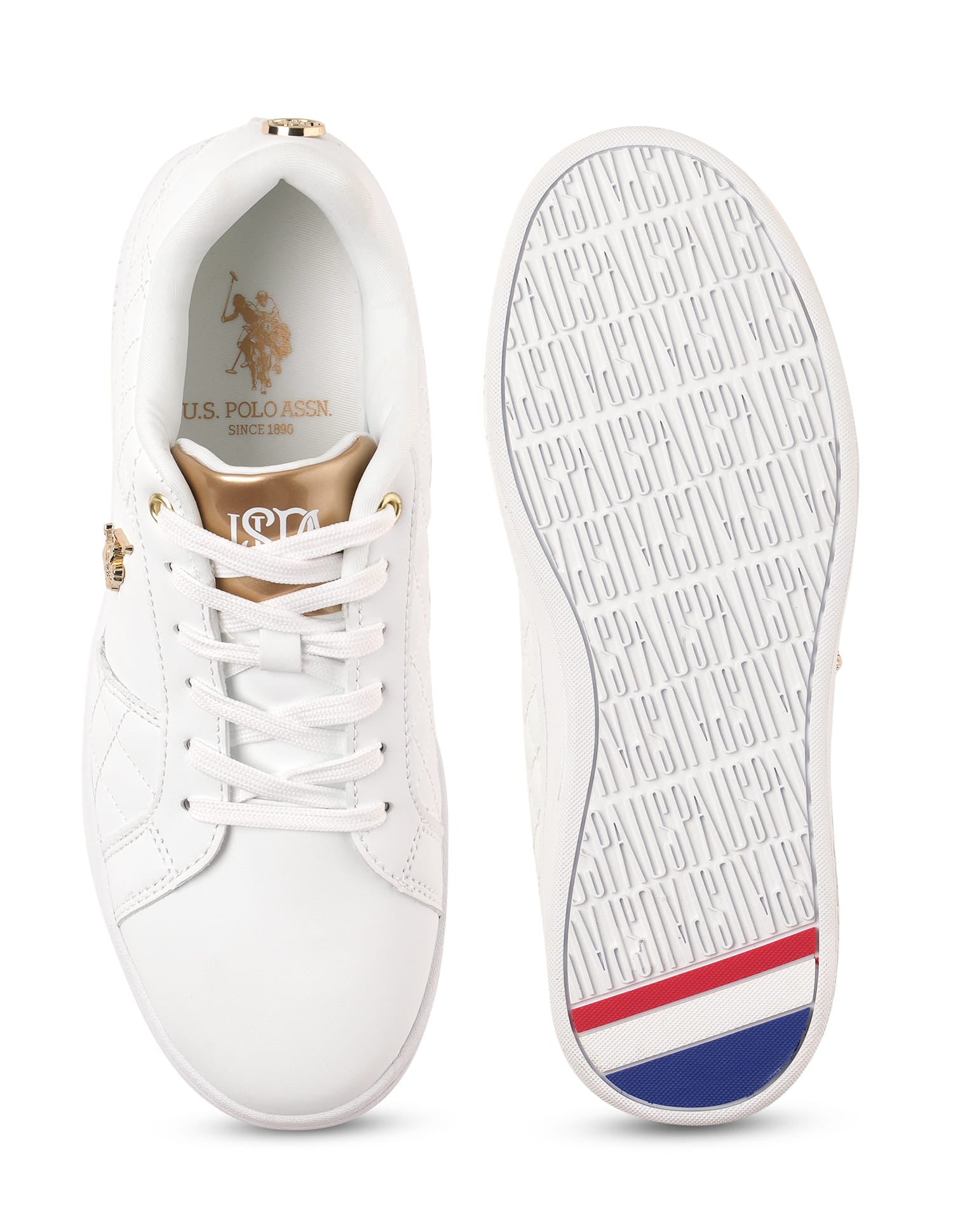Quilted Logo Simone 2.0 Sneakers Off White - U.S. Polo Assn. India | Large