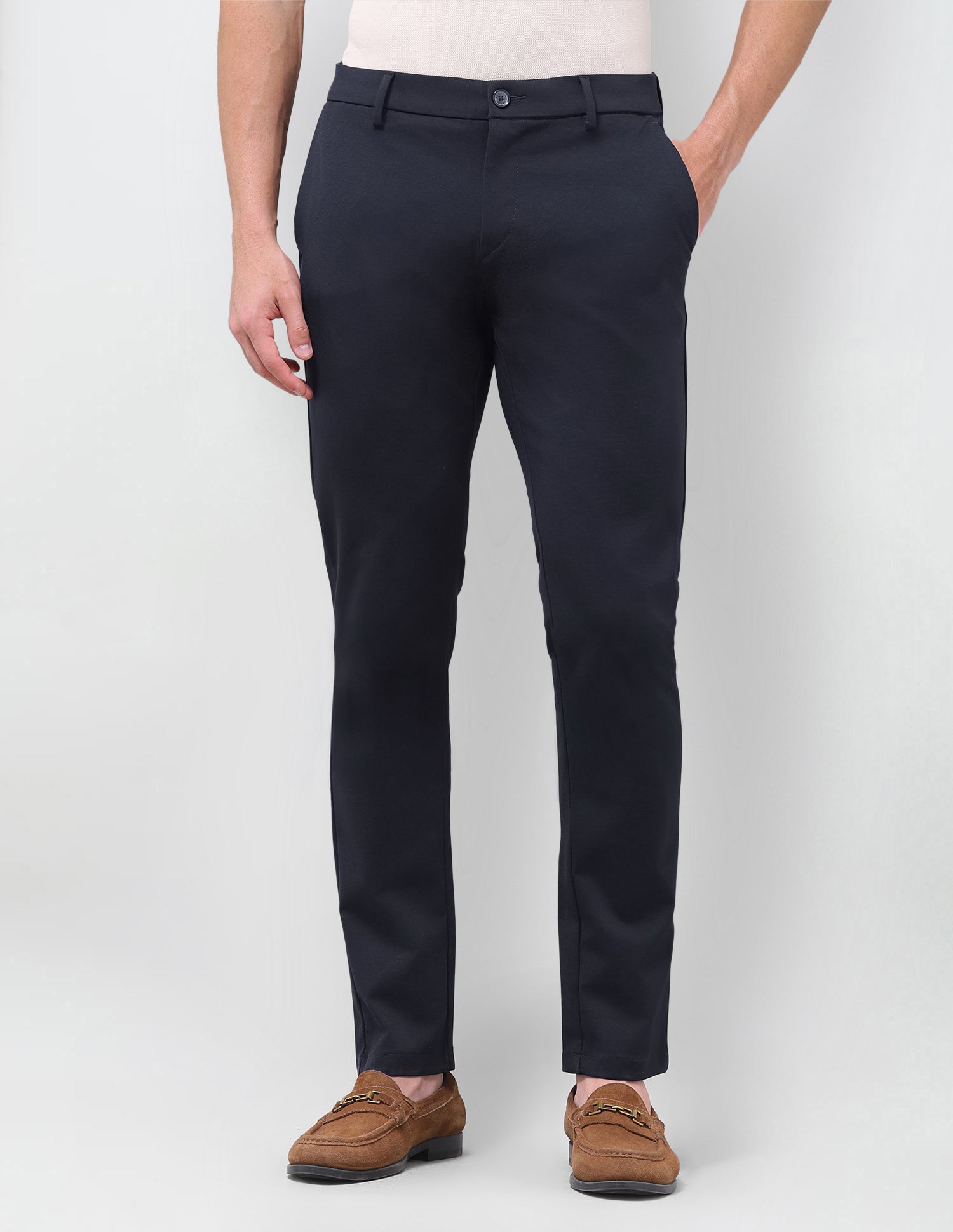 Super Slim Fit Satin Trousers Navy - U.S. Polo Assn. India | Large