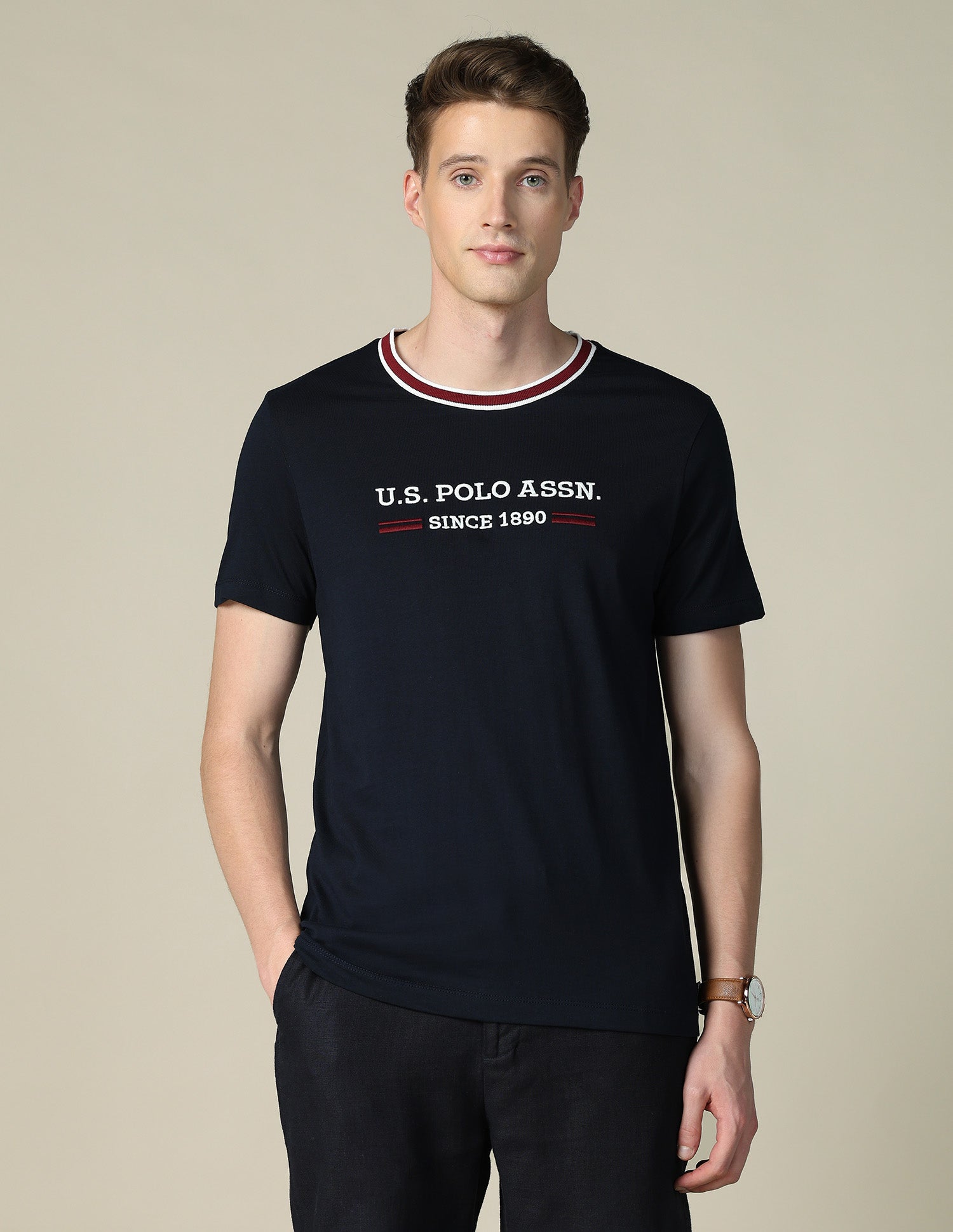 Brand Embroidered Slim Fit T-Shirt Navy - U.S. POLO ASSN. | Large