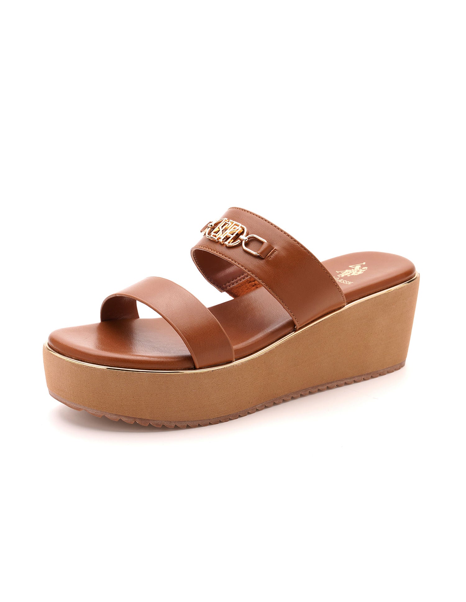 Open Toe Elettra Wedge Sandals Tan - U.S. POLO ASSN. | Large
