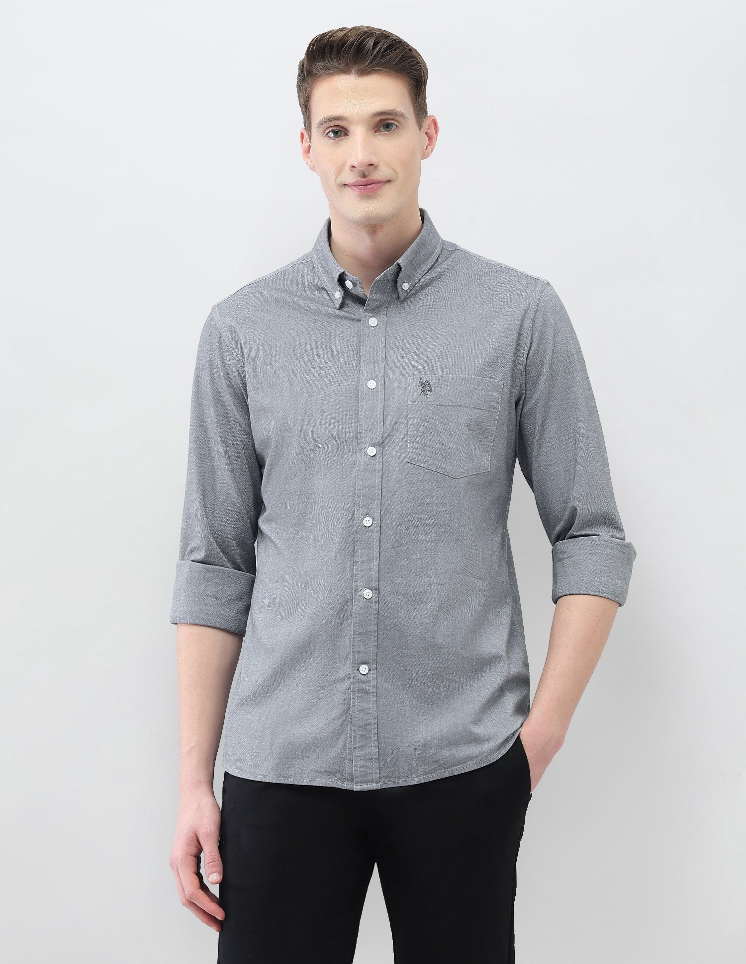 Casa De Campo Solid Shirt Dark Grey - U.S. Polo Assn. India | Large