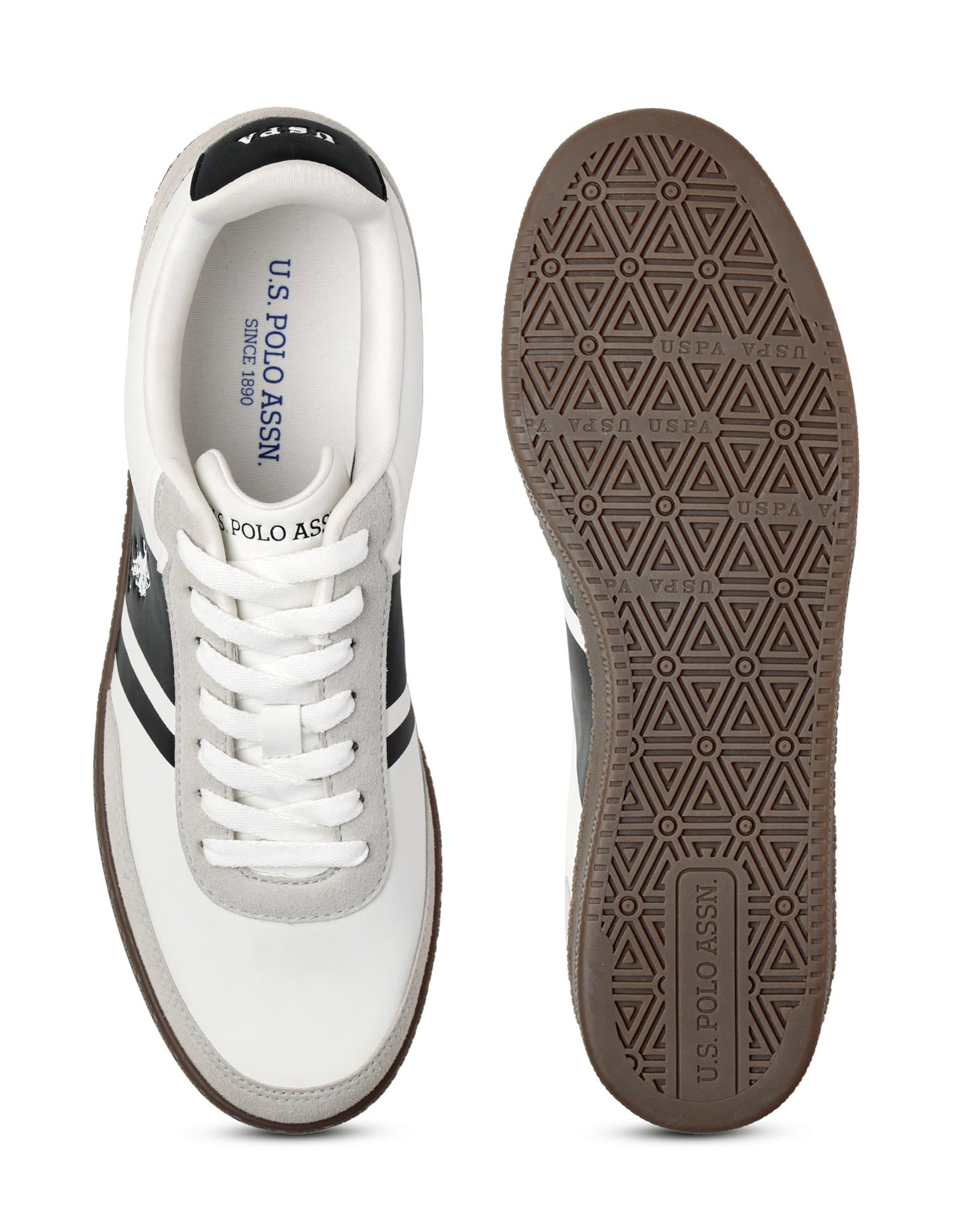 Men Jorge Suede Colourblocked Sneakers Grey - U.S. Polo Assn. India | Large