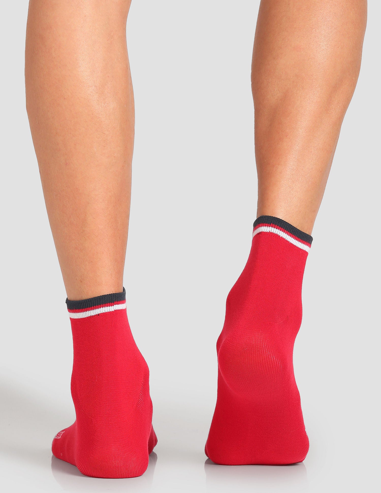 Ankle Length Stretch ES003 Socks - Pack Of 3 Navy, Red and White - U.S. POLO ASSN. | Large