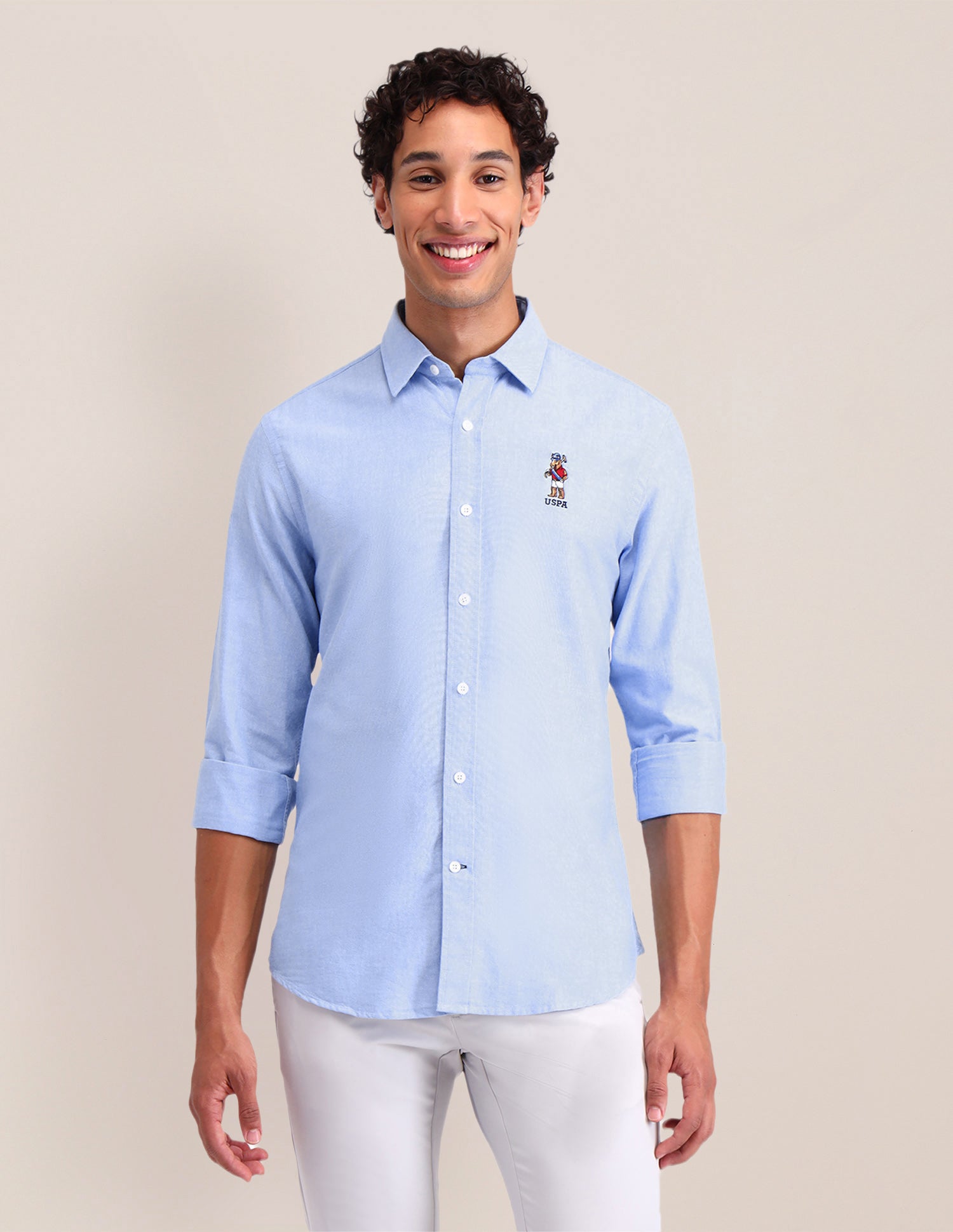 Solid Tailored Fit Shirt Light Blue - U.S. POLO ASSN. | Large